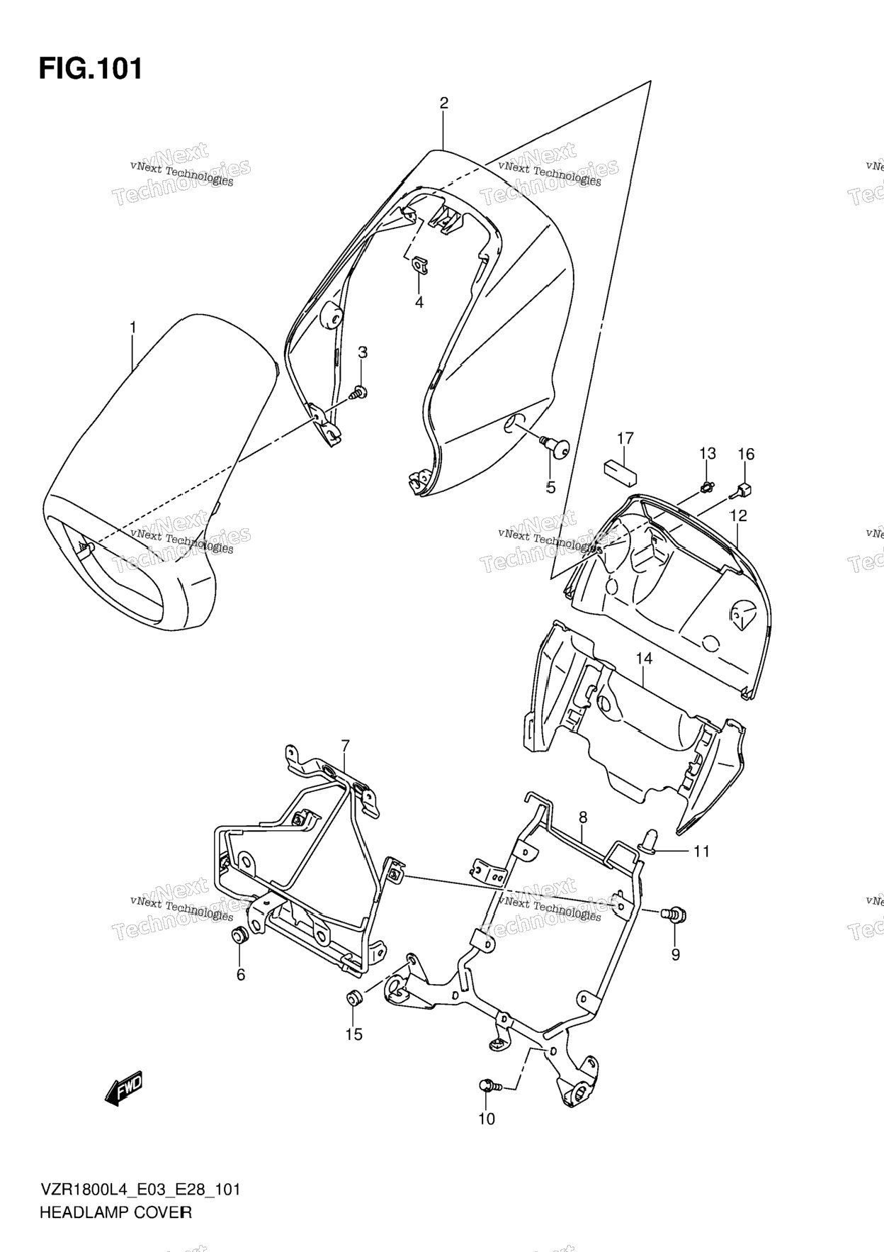 Headlamp Cover (Vzr1800l4 E28)