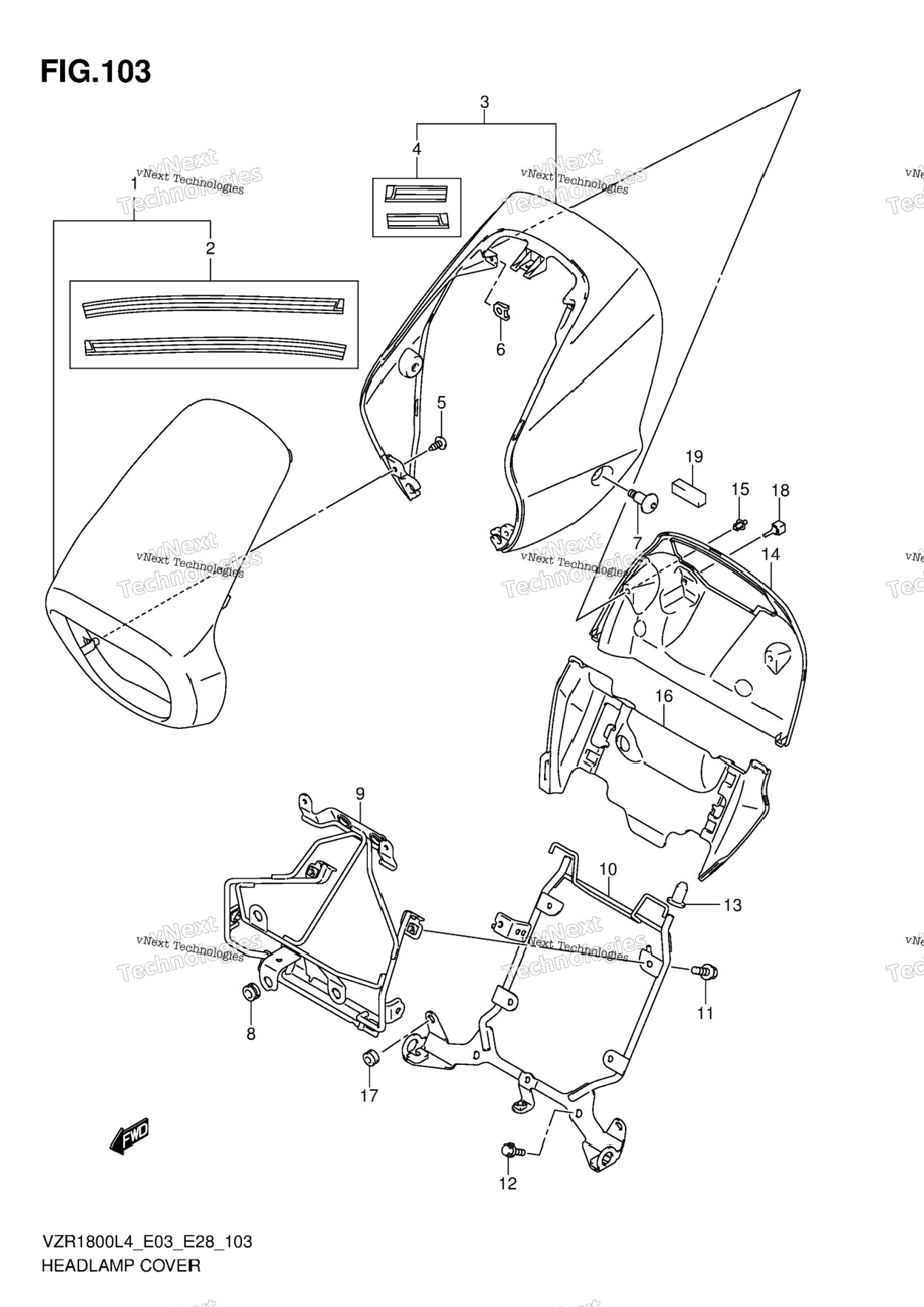 Headlamp Cover (Vzr1800zl4 E03)