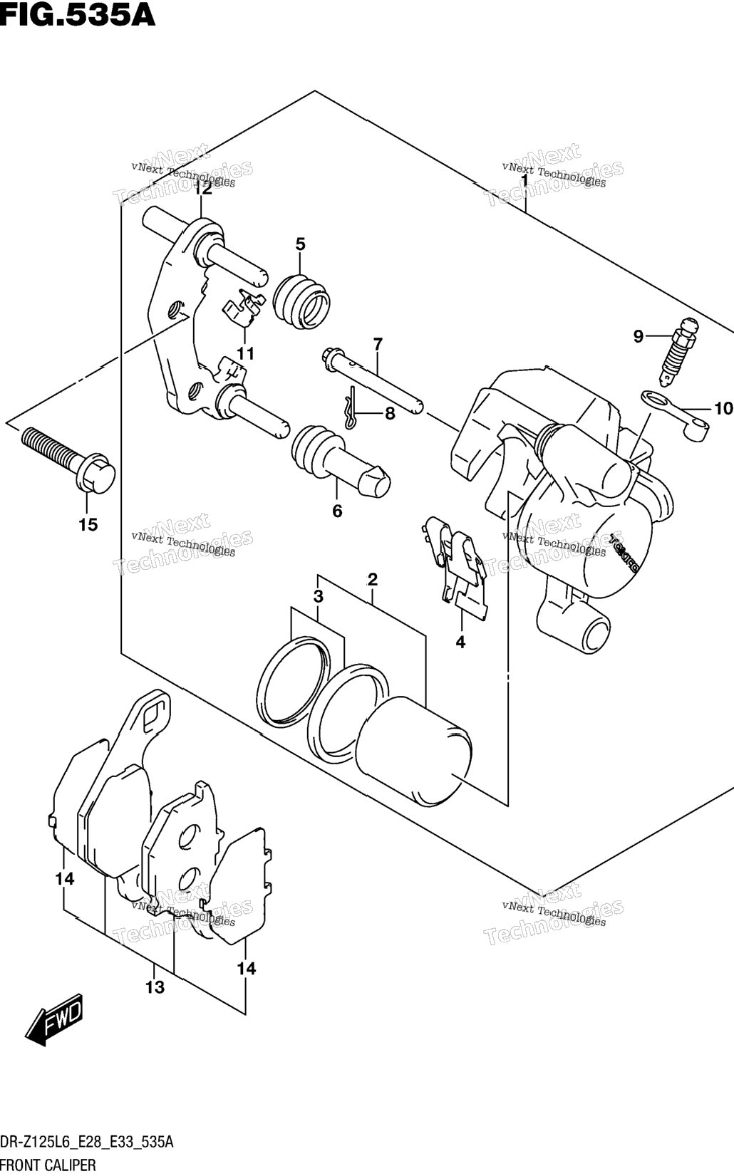 Front Caliper (Dr-Z125ll6 E28)