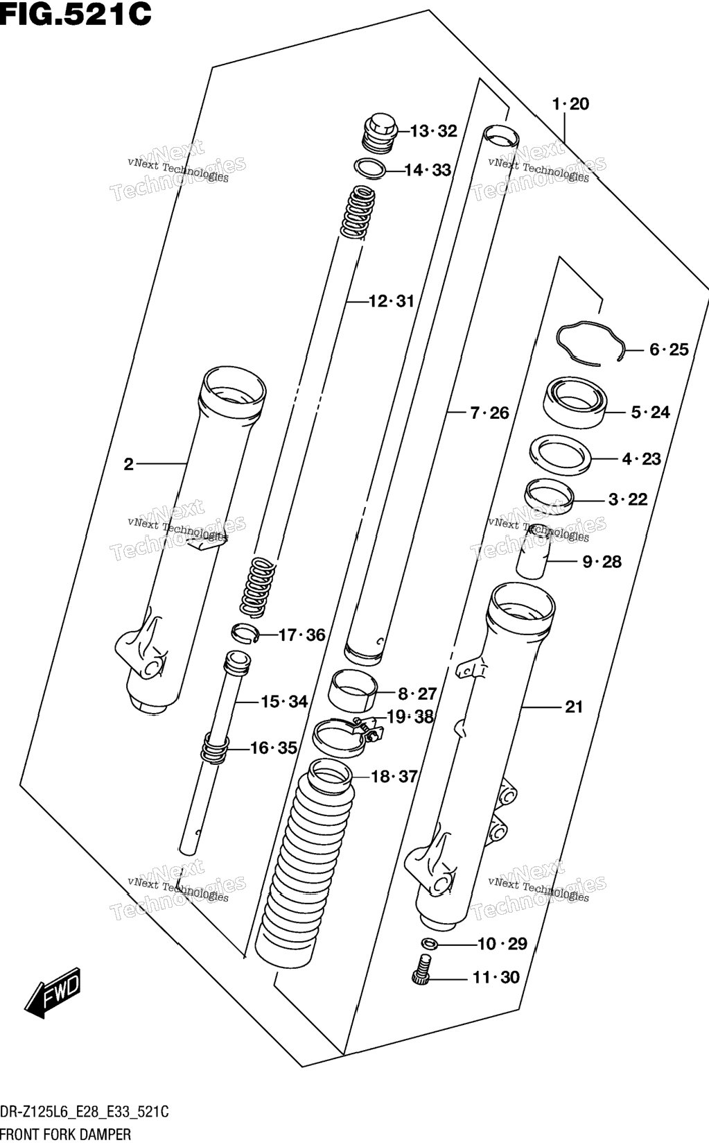 Front Fork Damper (Dr-Z125ll6 E33)