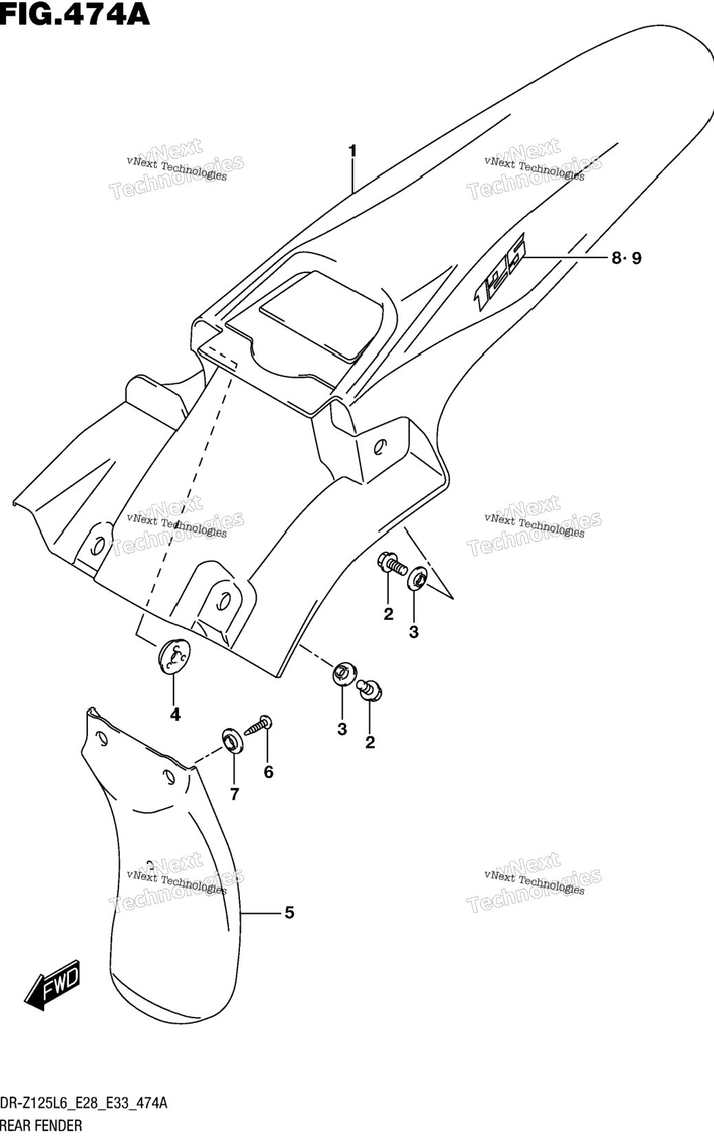 Rear Fender (Dr-Z125l6 E28)