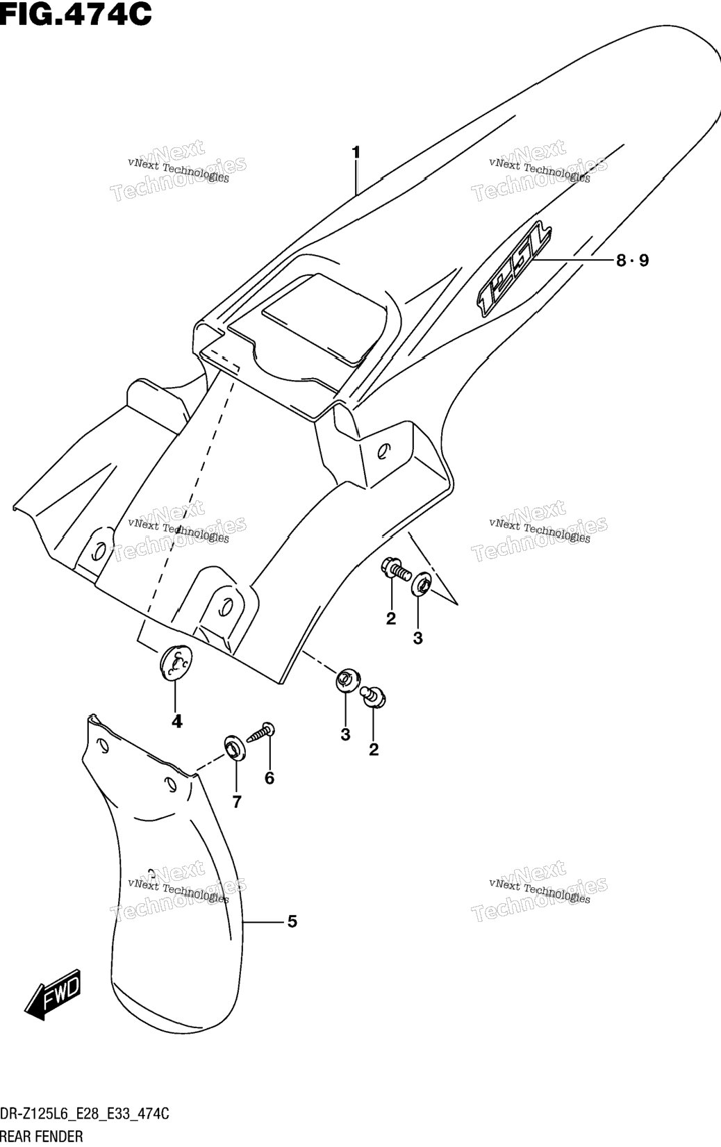Rear Fender (Dr-Z125ll6 E33)