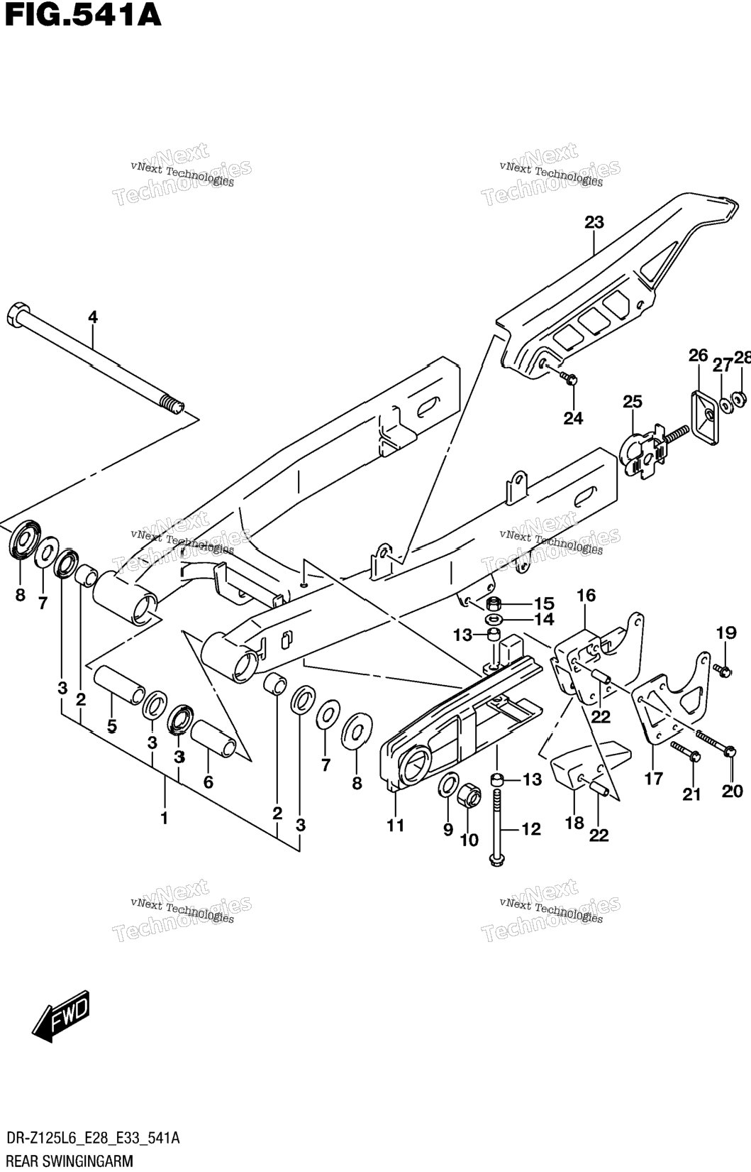 Rear Swingingarm (Dr-Z125l6 E28)
