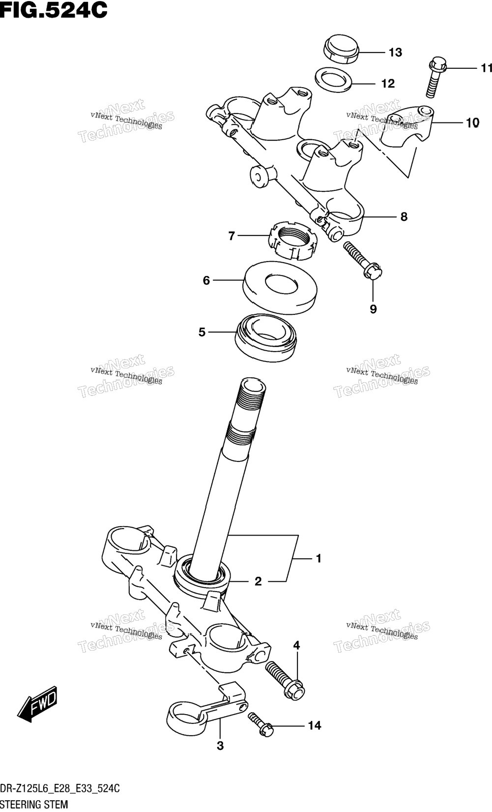 Steering Stem (Dr-Z125ll6 E33)