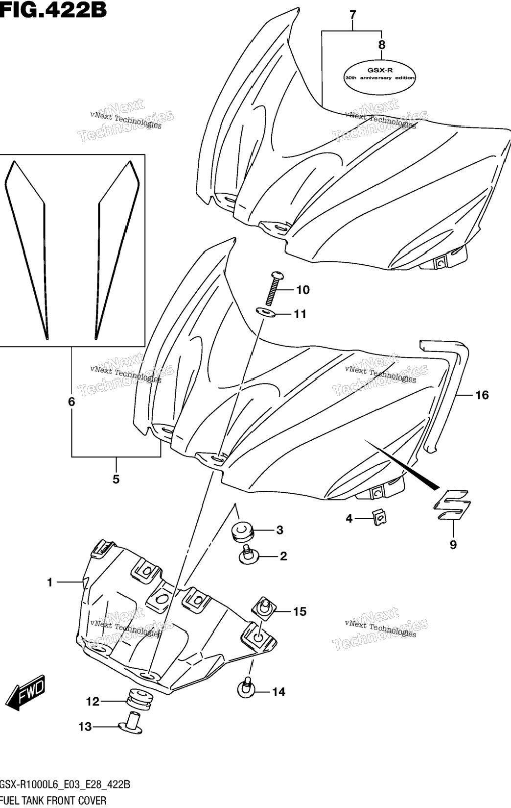 Fuel Tank Front Cover (Gsx-R1000l6 E28)
