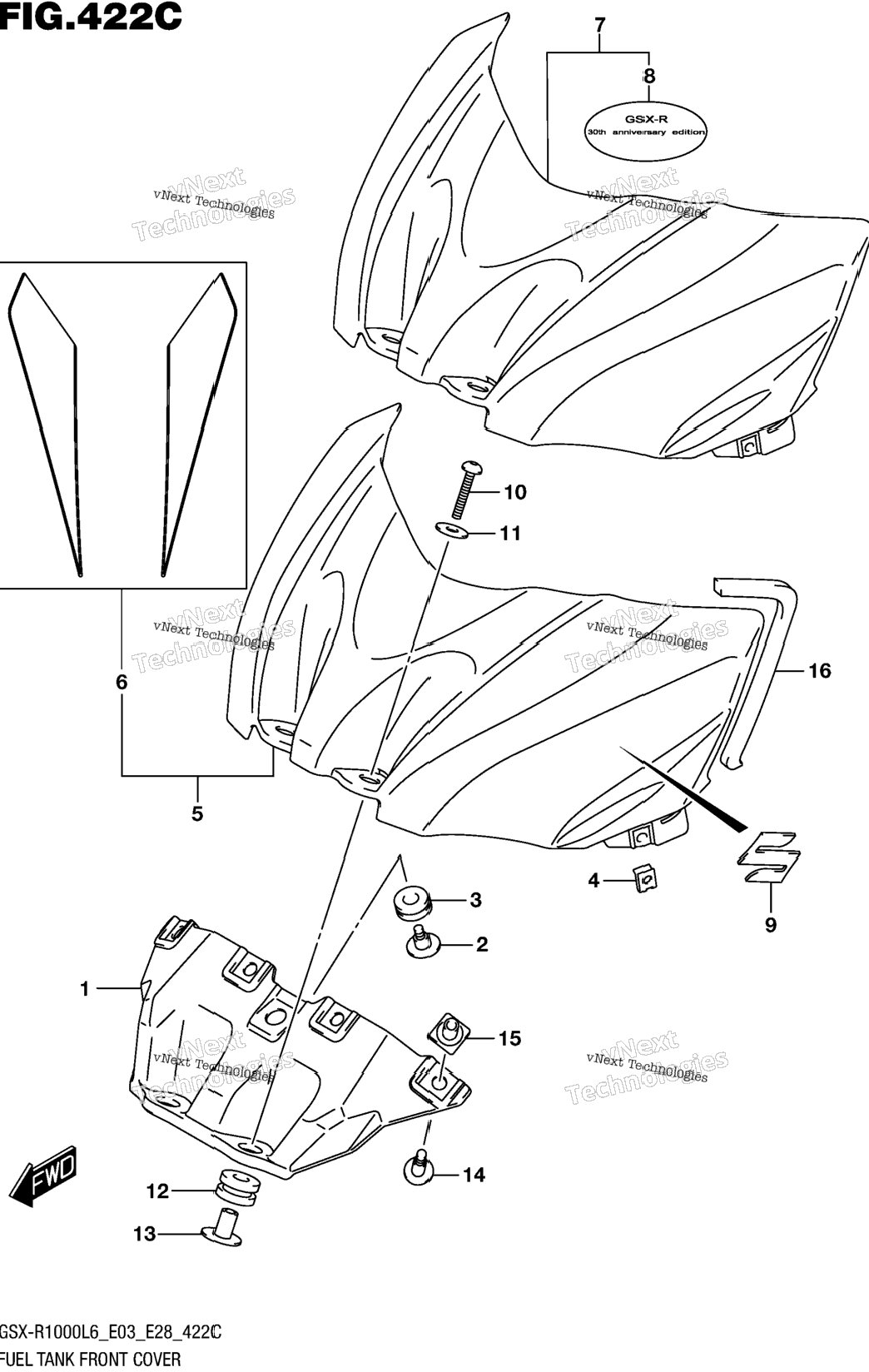 Fuel Tank Front Cover (Gsx-R1000l6 E33)