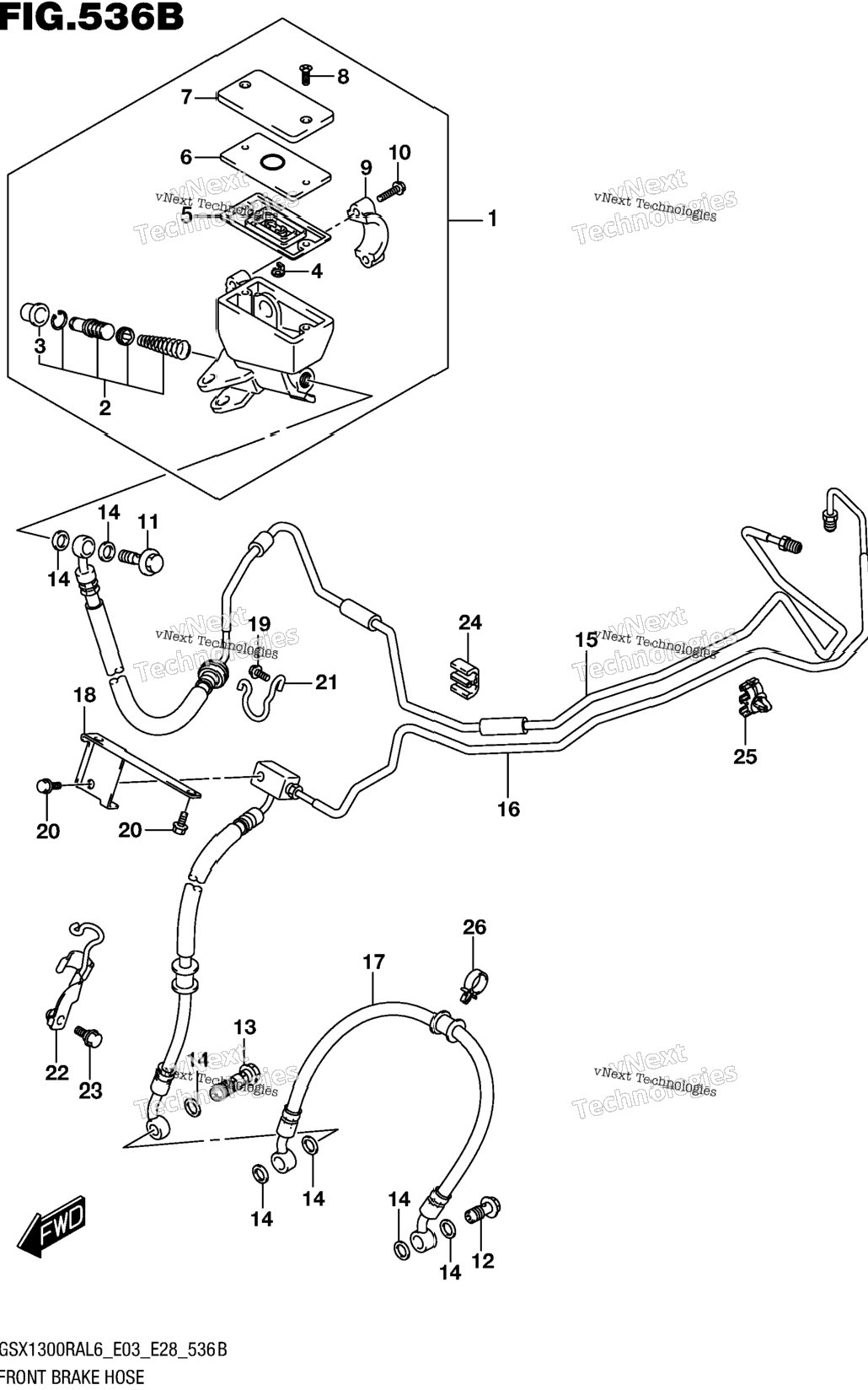 Front Brake Hose (Gsx1300ral6 E28)