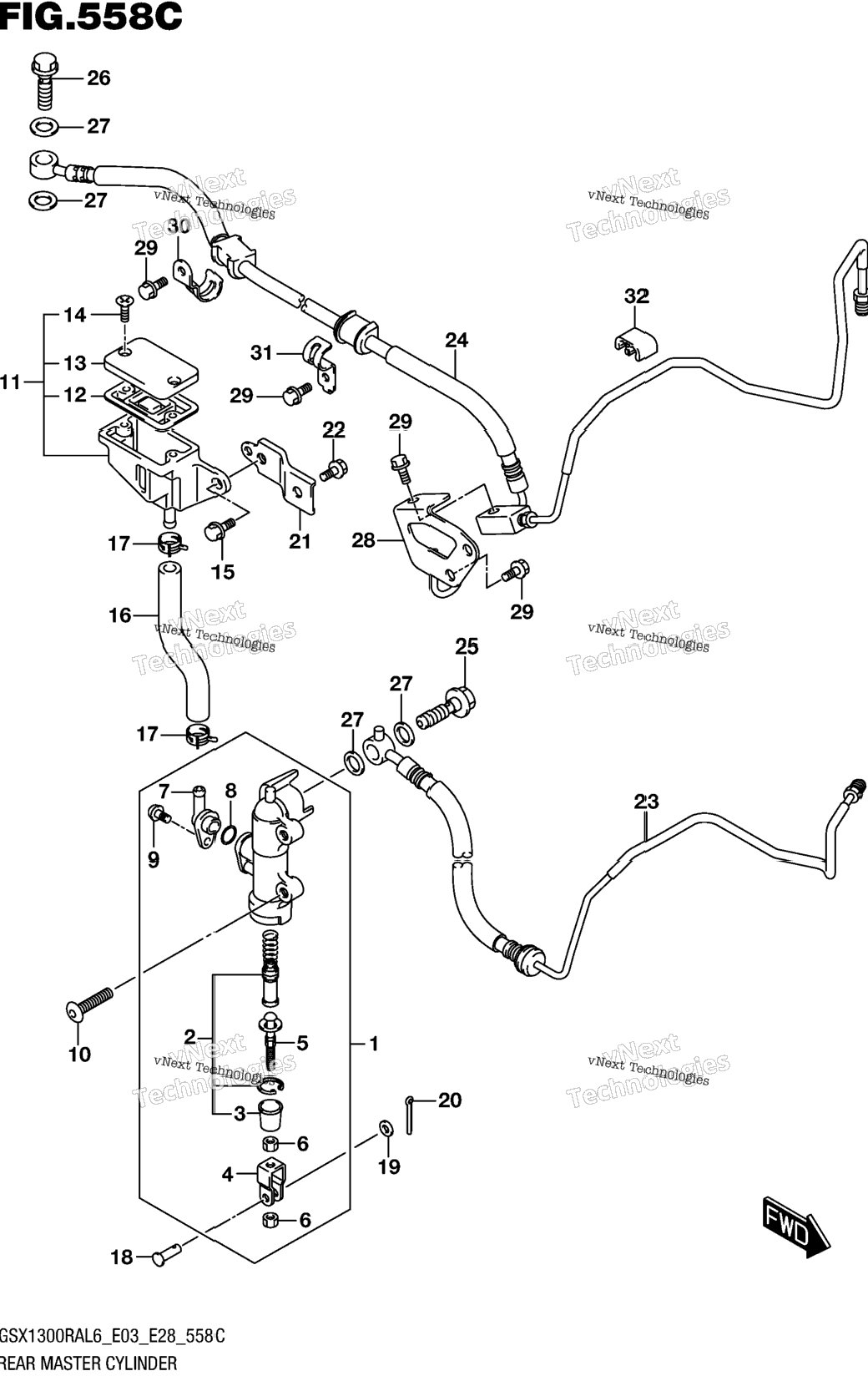 Rear Master Cylinder (Gsx1300ral6 E33)