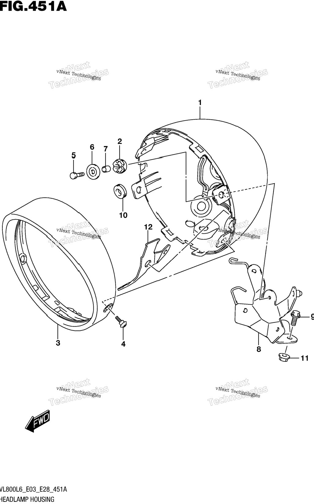 Headlamp Housing