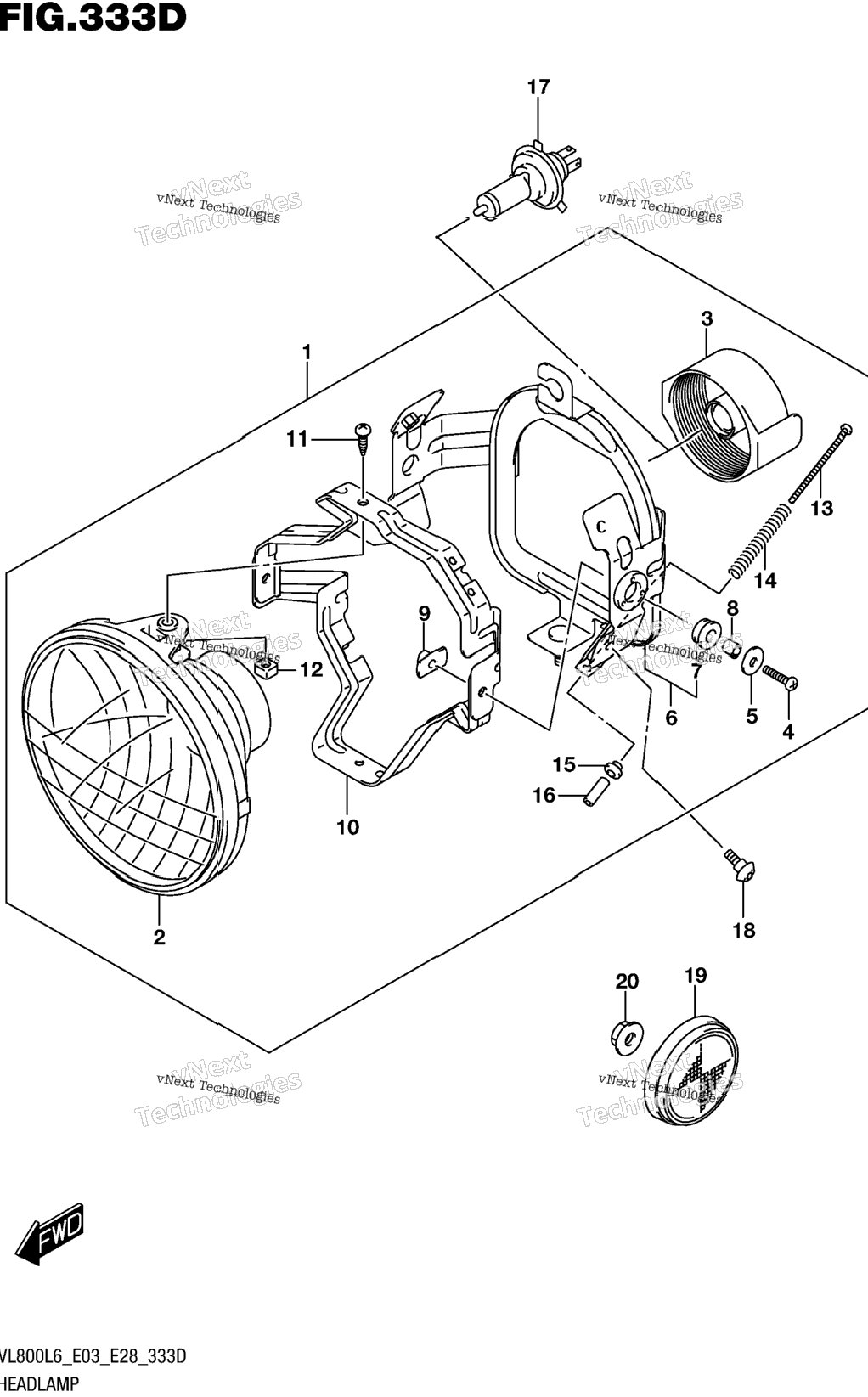 Headlamp (Vl800tl6 E03)
