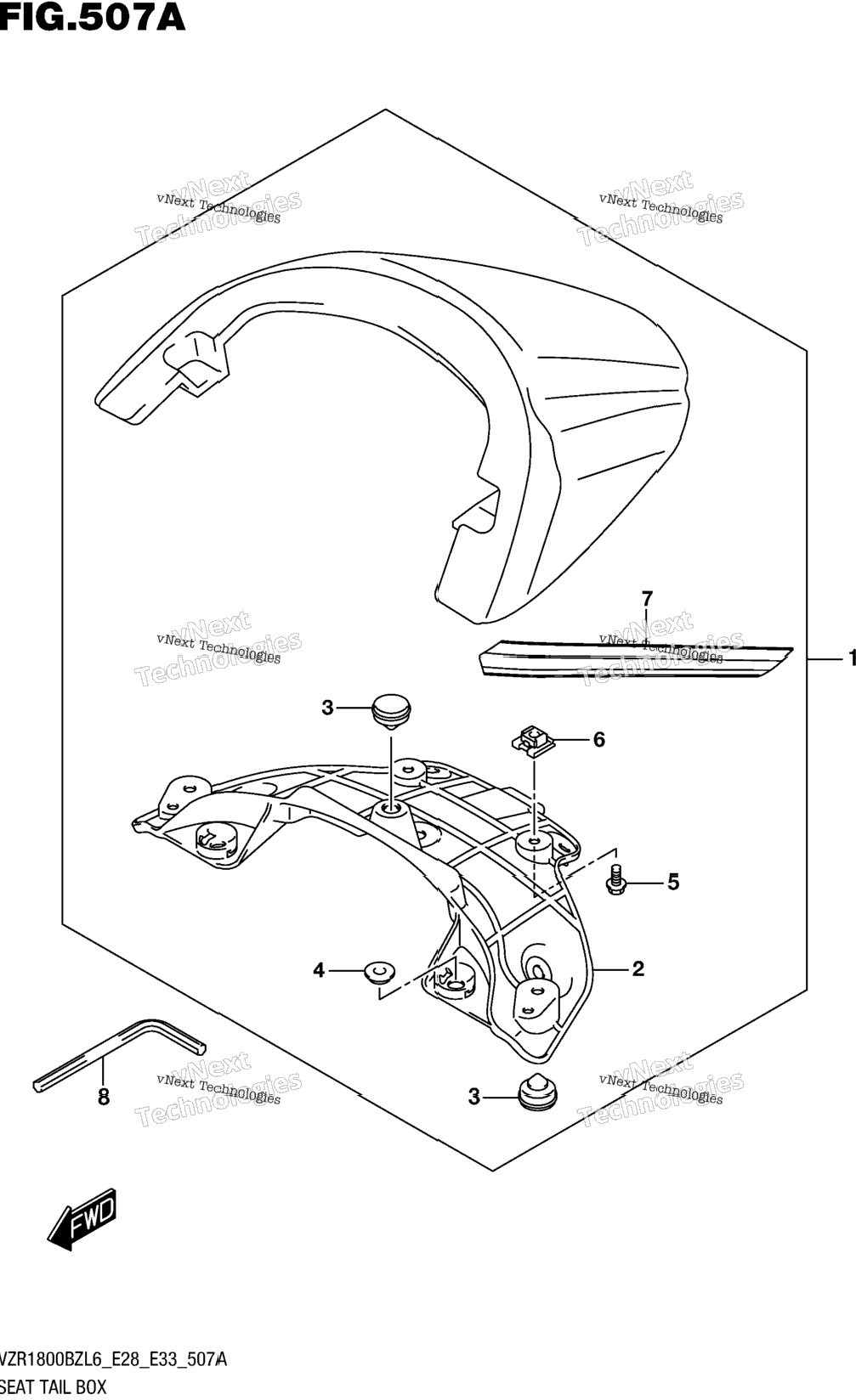 Seat Tail Box (For Bbd) (Vzr1800bzl6 E28)