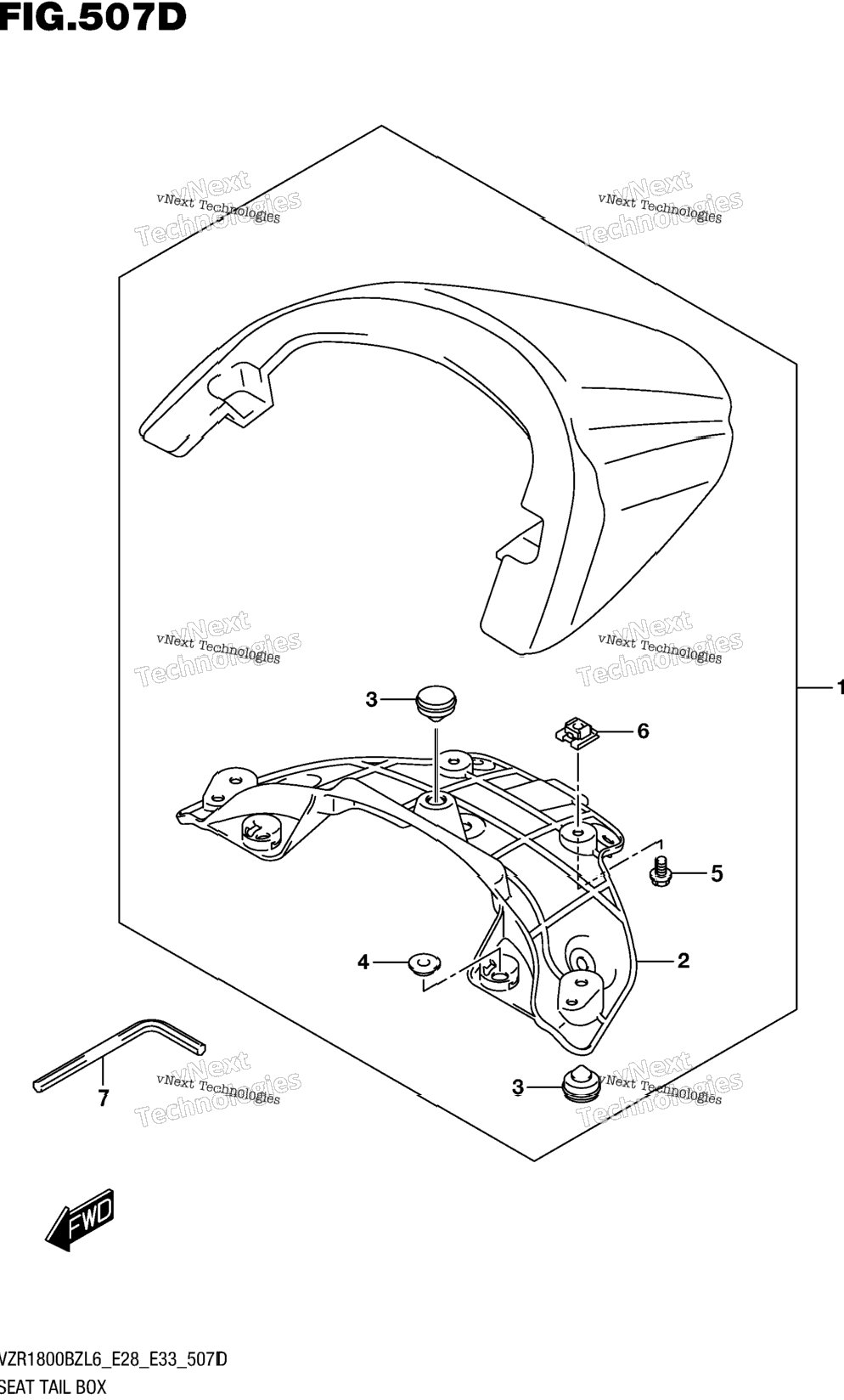Seat Tail Box (For Pgz) (Vzr1800bzl6 E33)