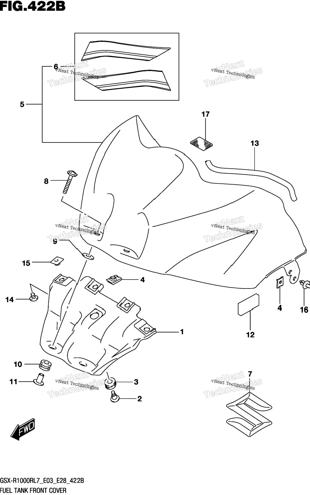 Fuel Tank Front Cover (Gsx-R1000rl7 E28)