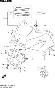 Нажмите для увеличения Fuel Tank Front Cover (Gsx-R1000rl7 E33)