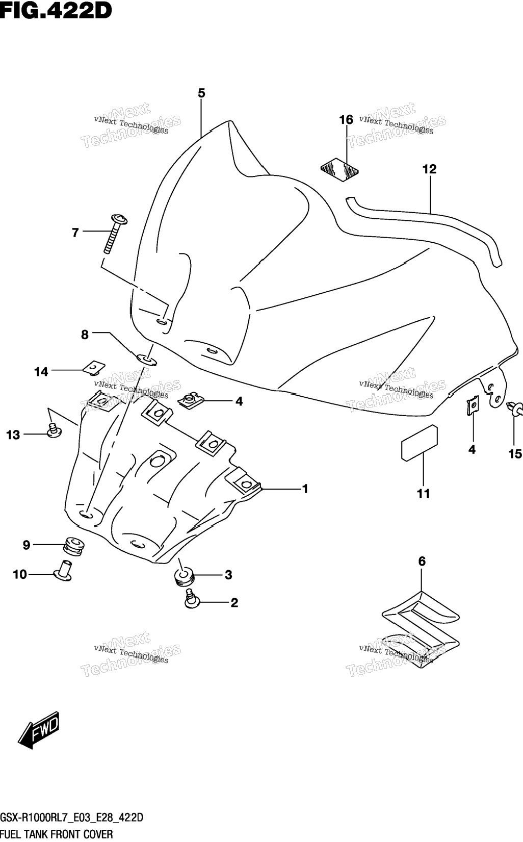 Fuel Tank Front Cover (Gsx-R1000rzl7 E03)
