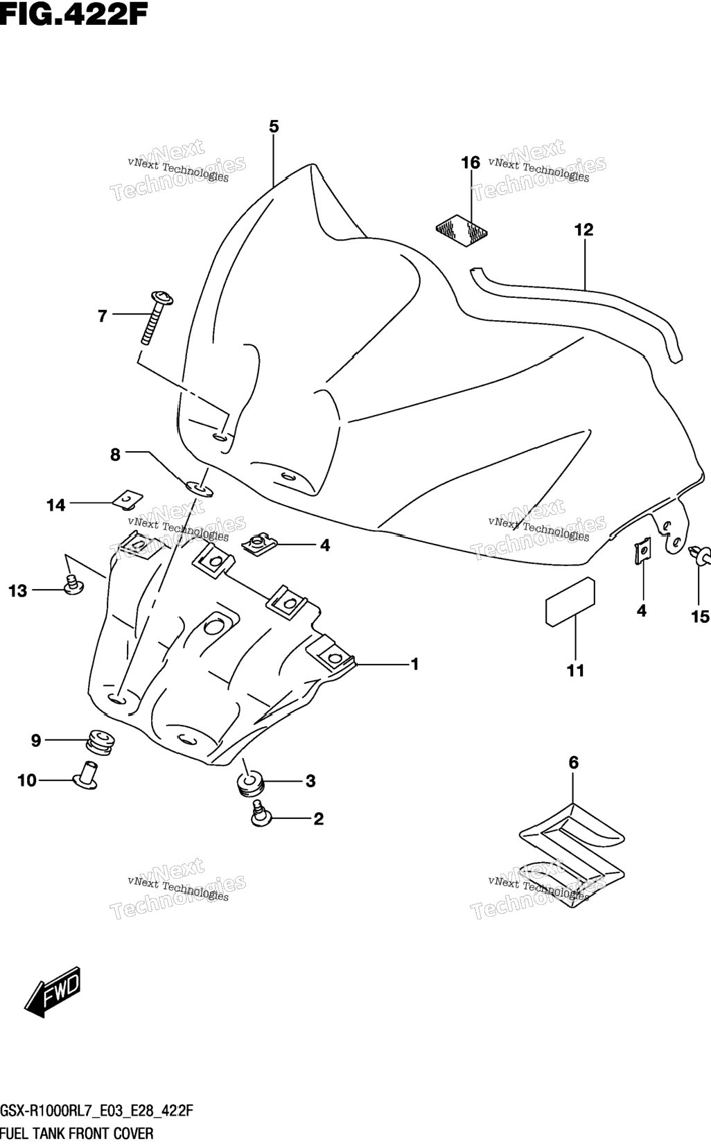 Fuel Tank Front Cover (Gsx-R1000rzl7 E33)