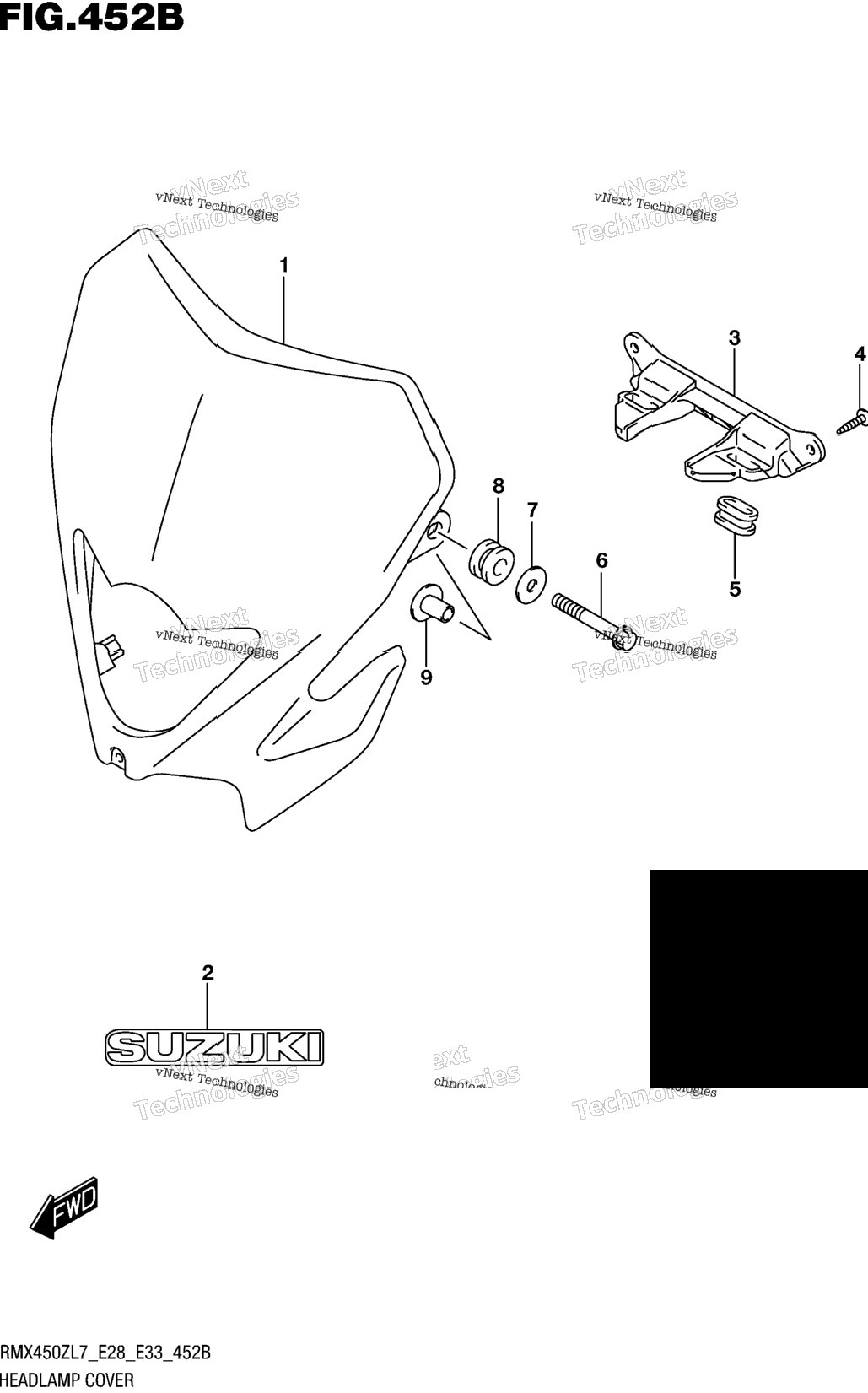 Headlamp Cover (Rmx450zl7 E33)