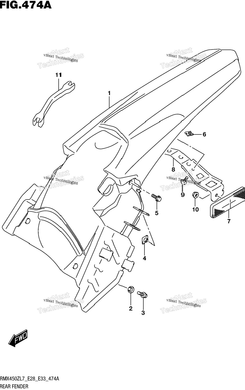 Rear Fender (Rmx450zl7 E28)