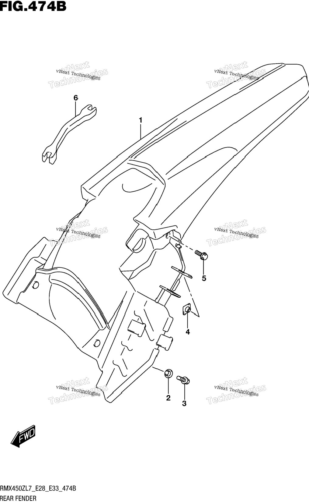 Rear Fender (Rmx450zl7 E33)