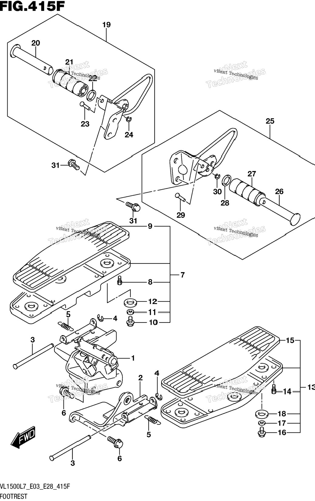 Footrest (Vl1500tl7 E28)