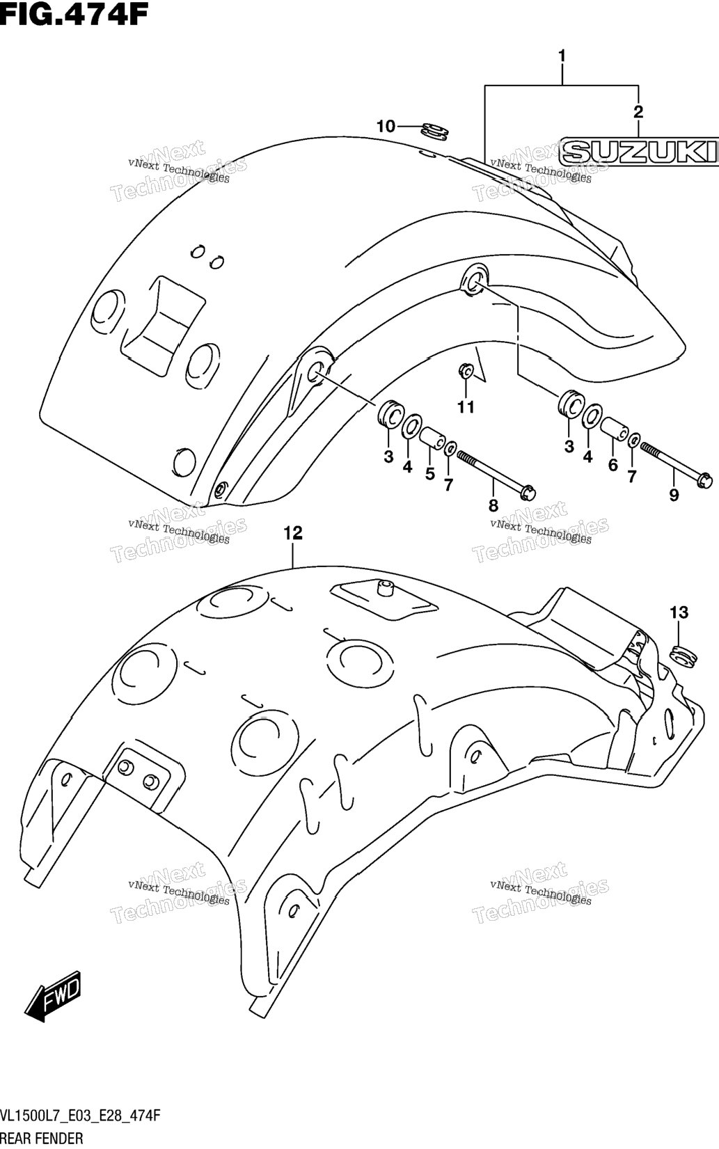 Rear Fender (Vl1500tl7 E28)