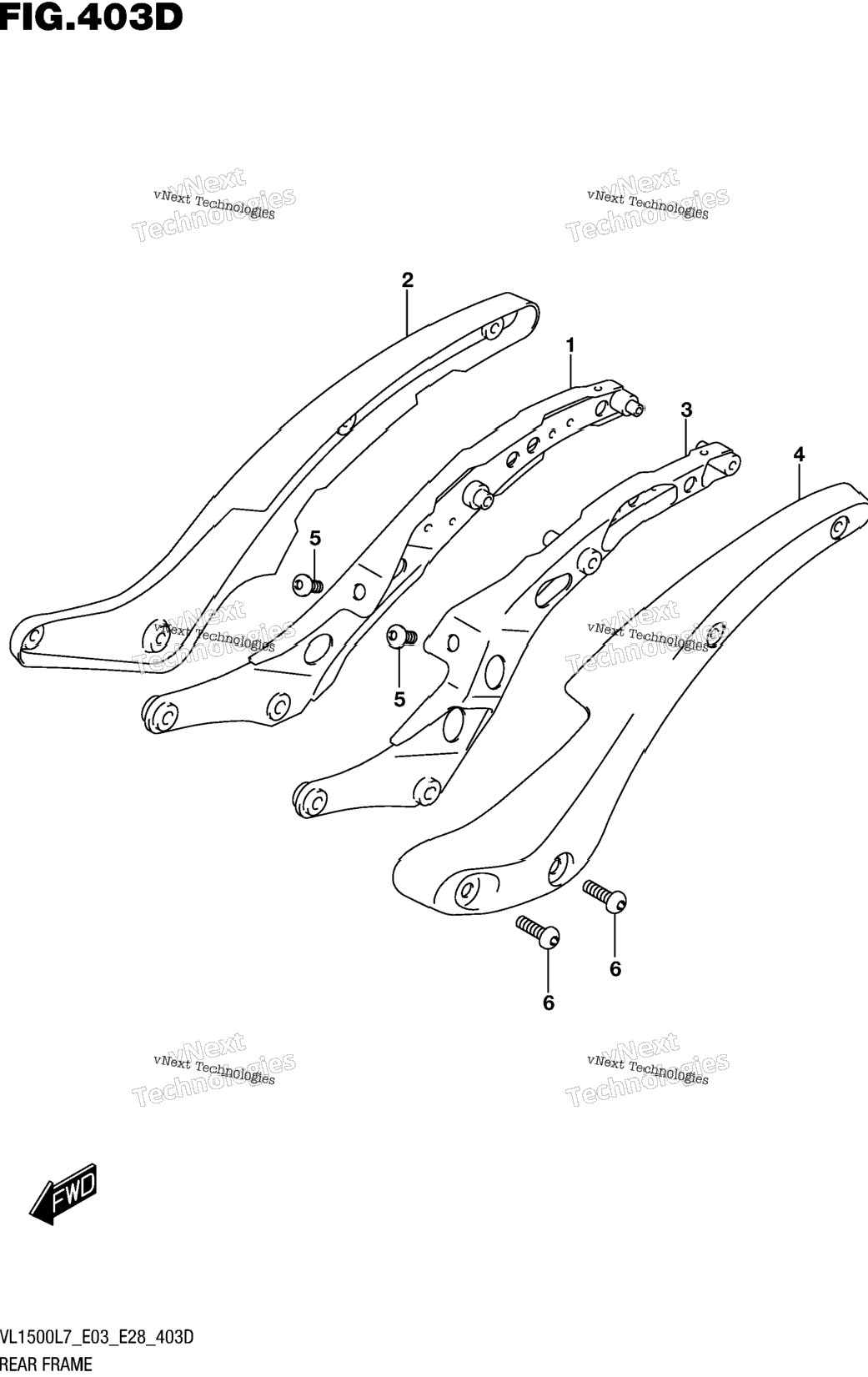 Rear Frame (Vl1500btl7 E28)
