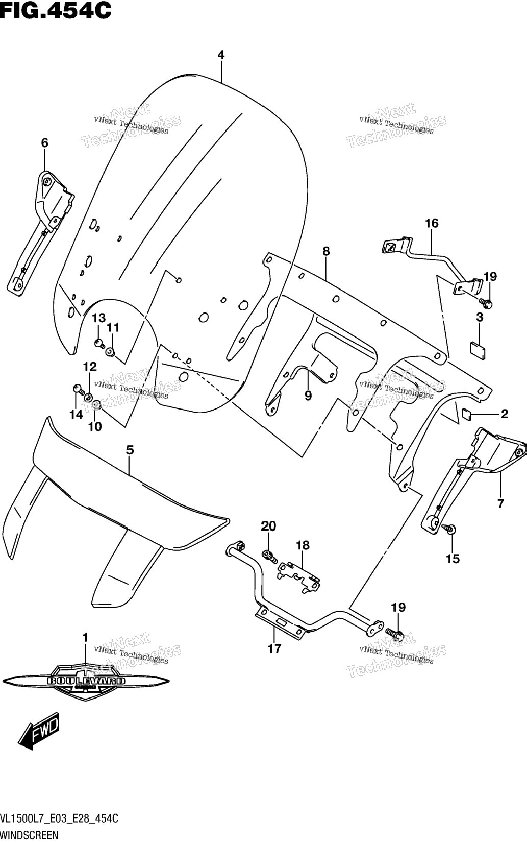 Windscreen (Vl1500tl7 E28)