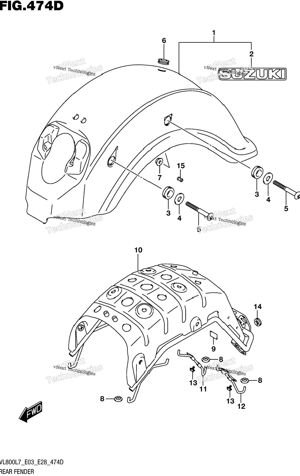 Rear Fender (Vl800tl7 E03)