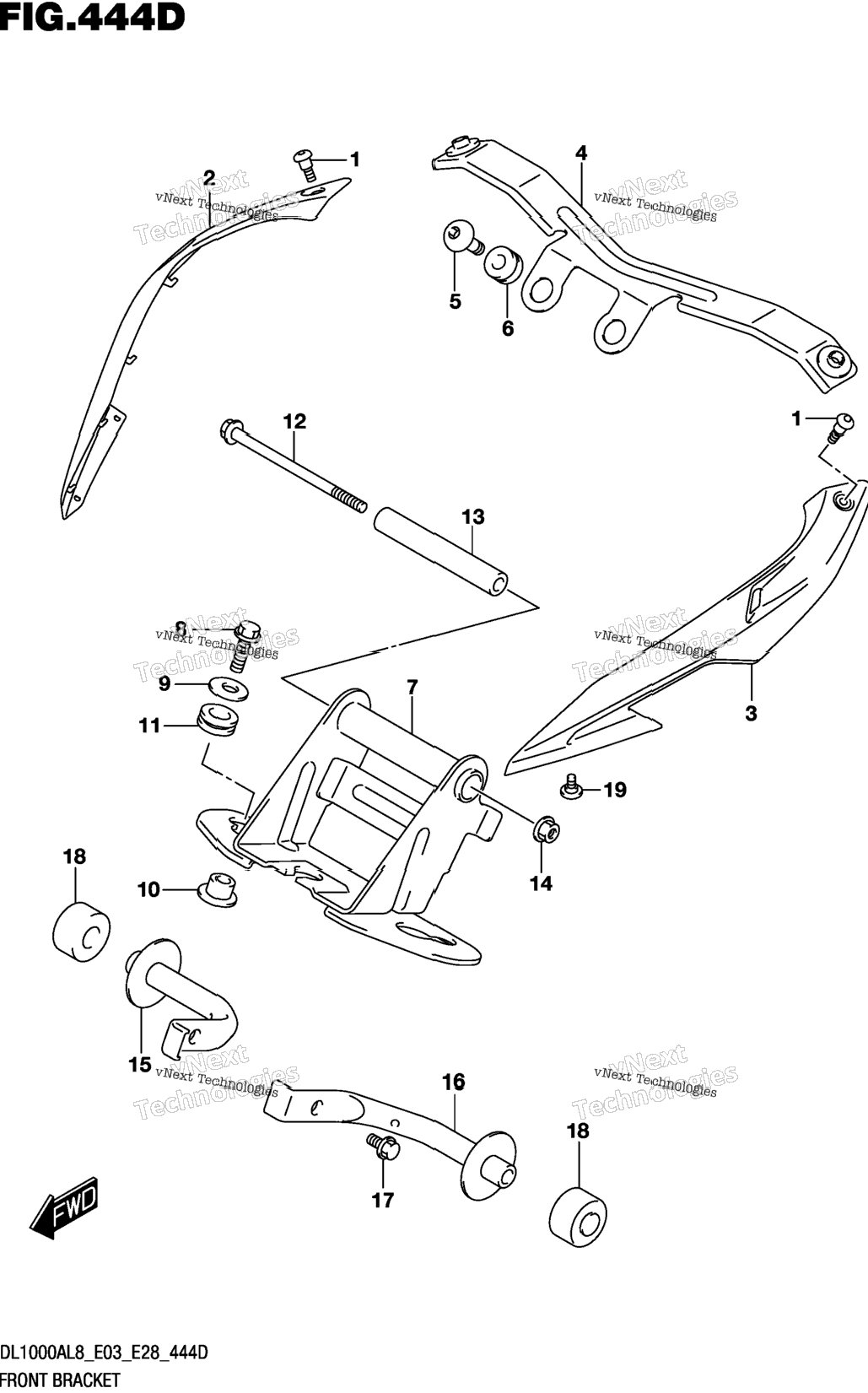 Front Bracket (Dl1000al8 E28) (For Yvb,Yww)