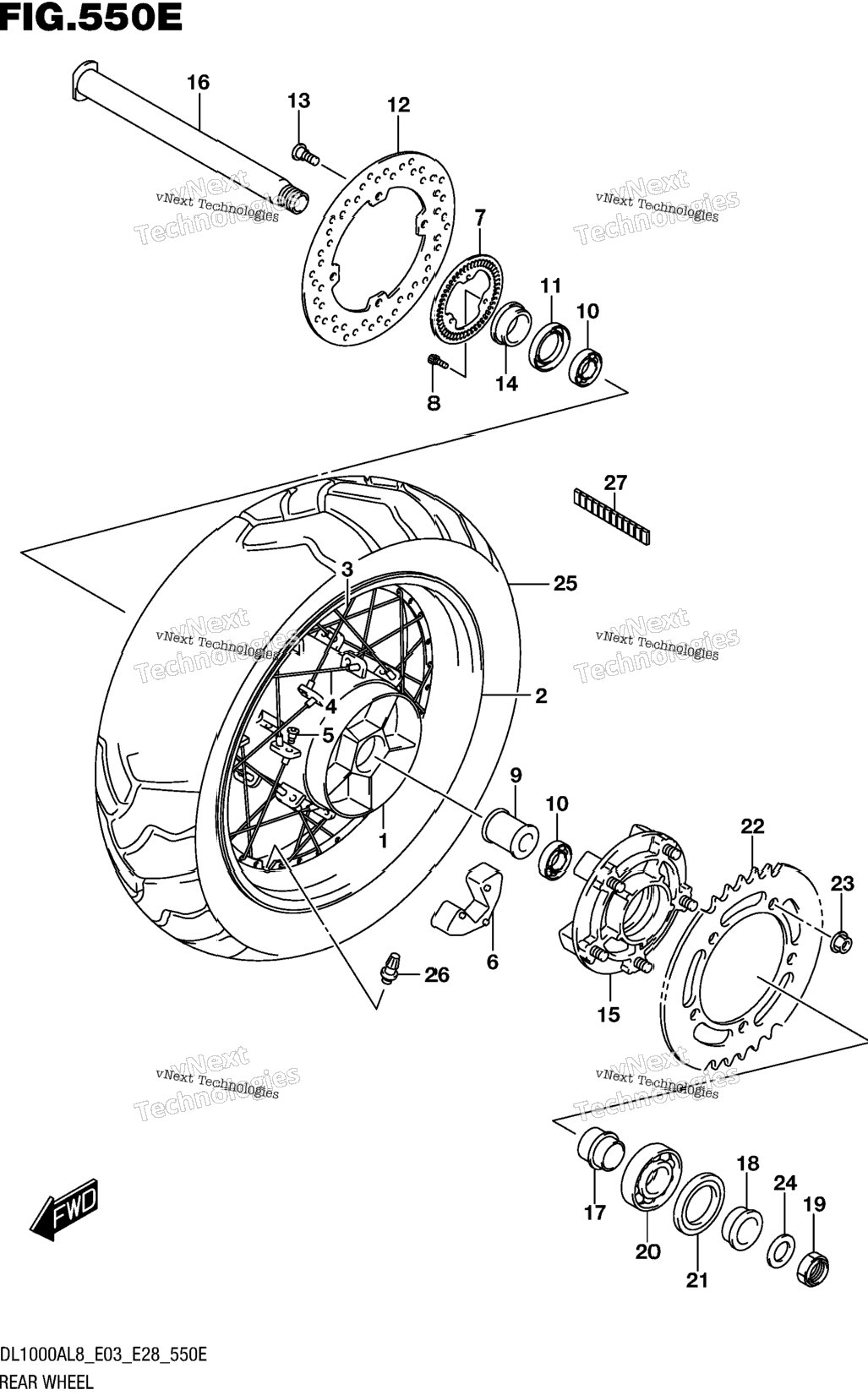 Rear Wheel (Dl1000xal8 E28)