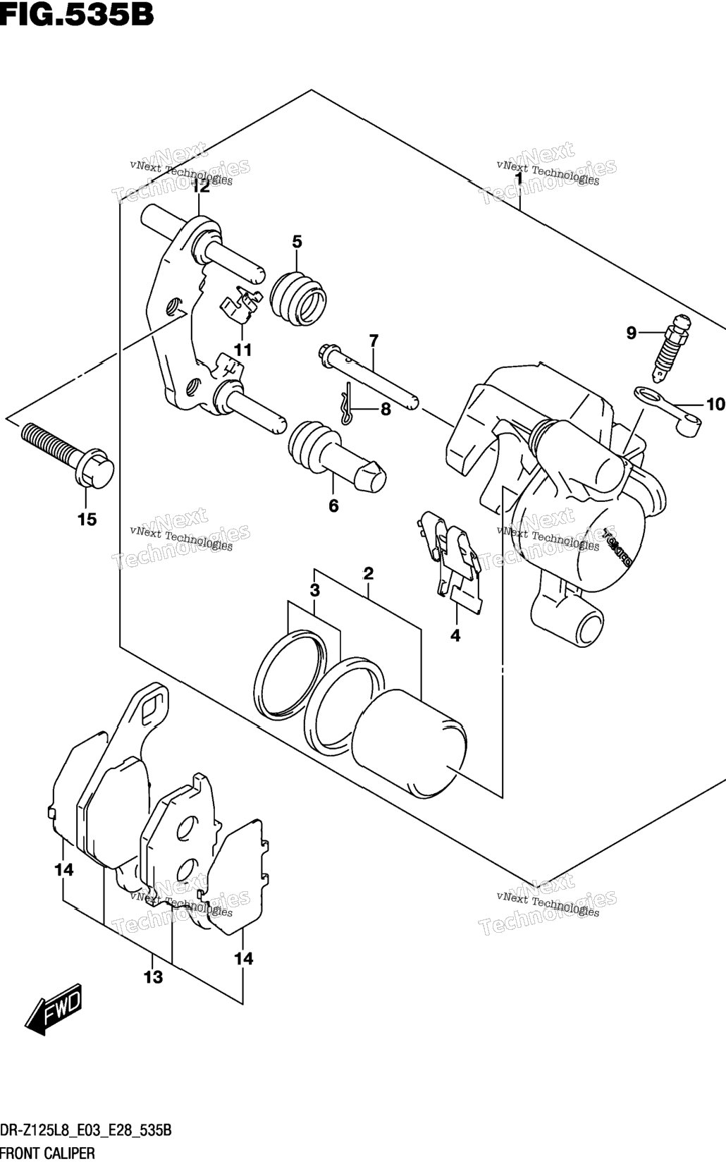 Front Caliper (Dr-Z125ll8 E28)
