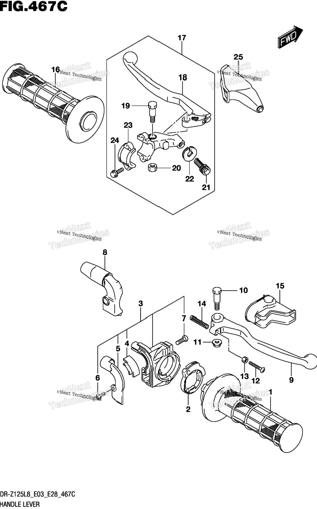 Handle Lever (Dr-Z125ll8 E28)