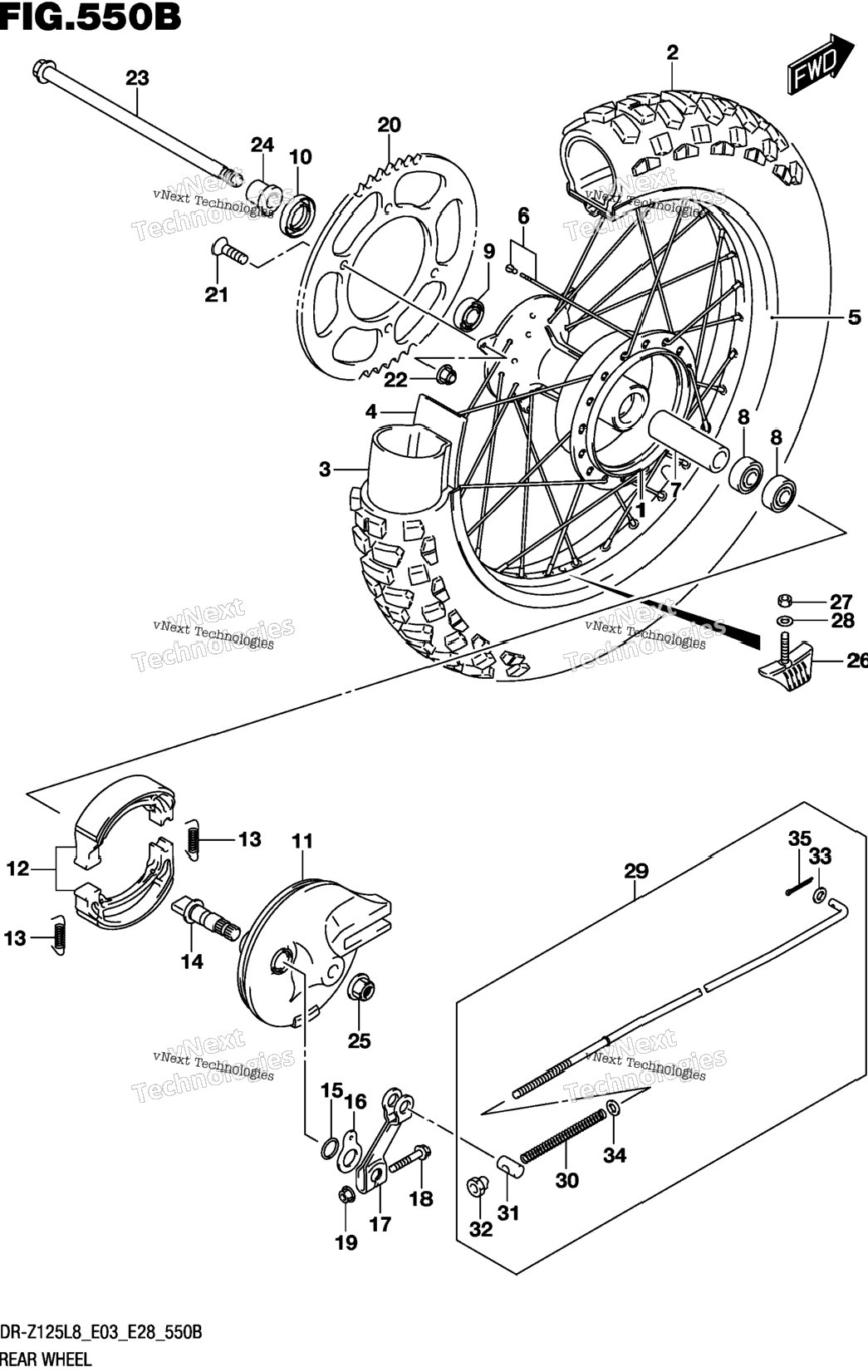 Rear Wheel (Dr-Z125ll8 E03)