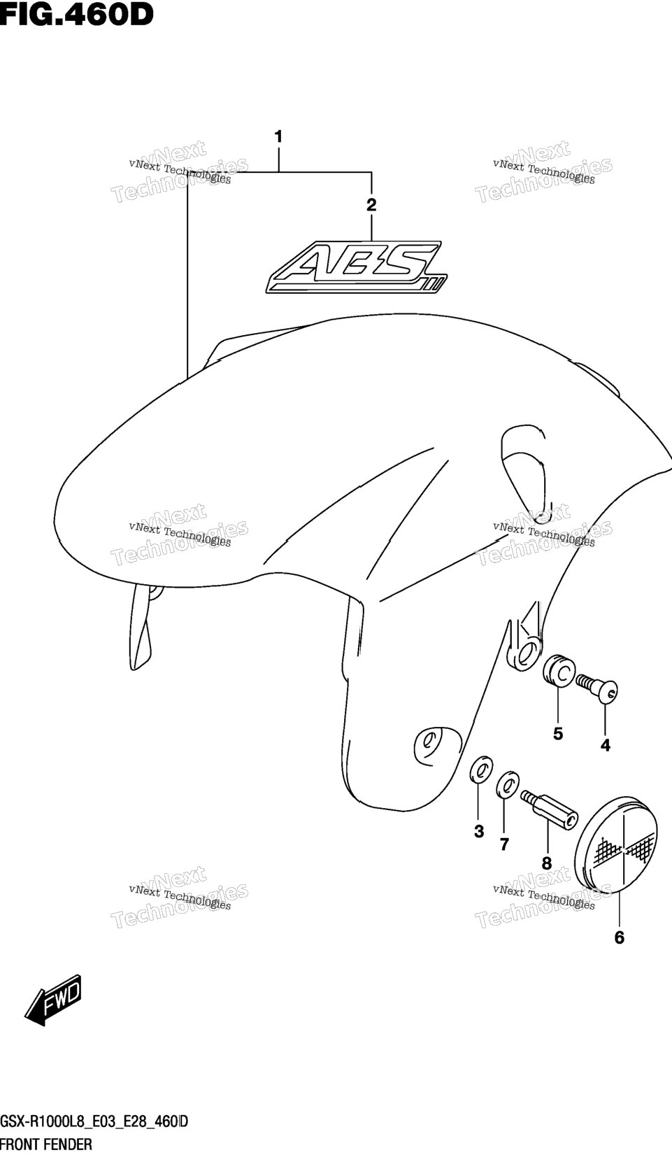 Front Fender (Gsx-R1000al8 E03) (For Ykv)