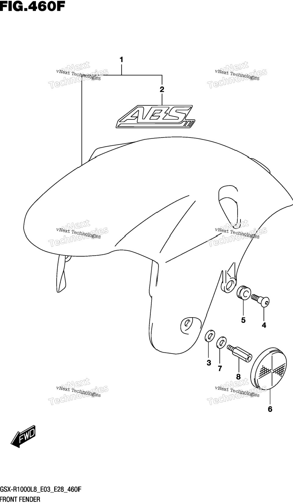 Front Fender (Gsx-R1000al8 E28) (For Ykv)