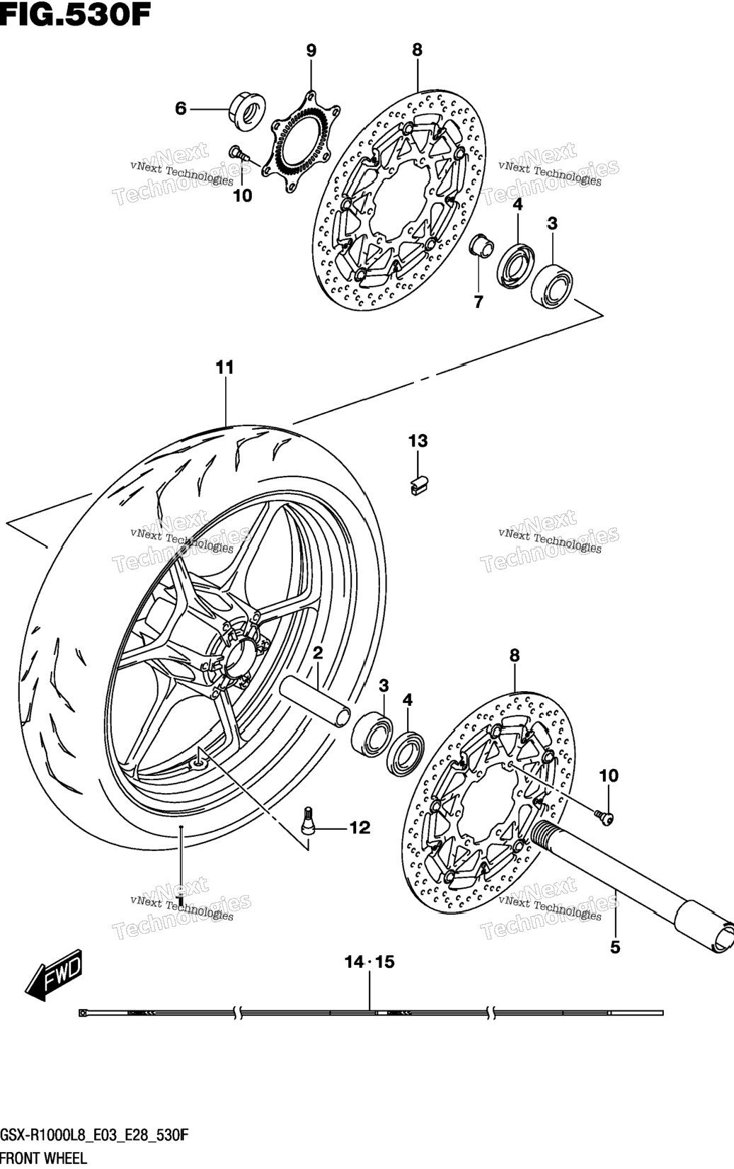 Front Wheel (Gsx-R1000al8 E33) (For Ykv)