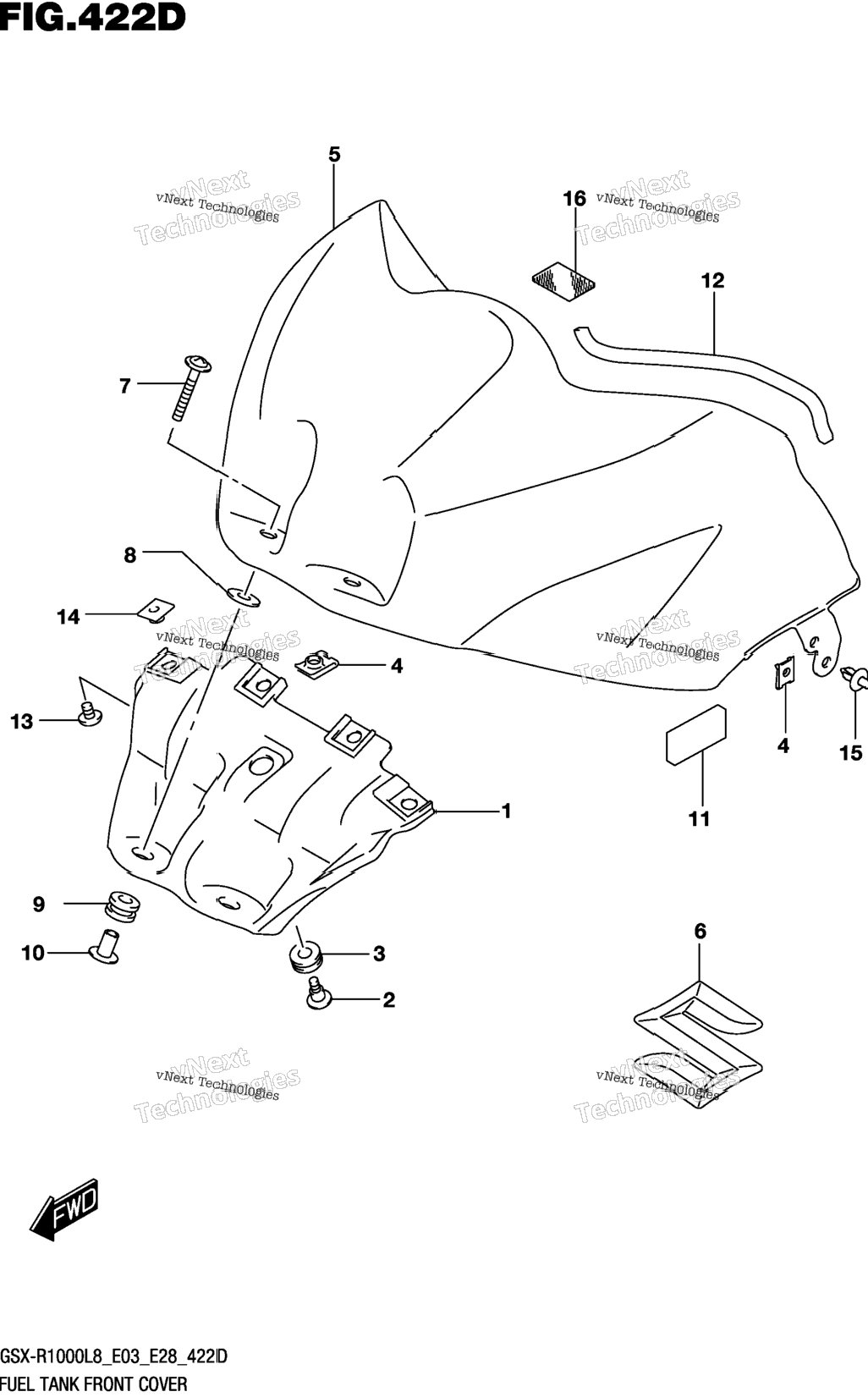 Fuel Tank Front Cover (Gsx-R1000l8 E33) (For Ykv)