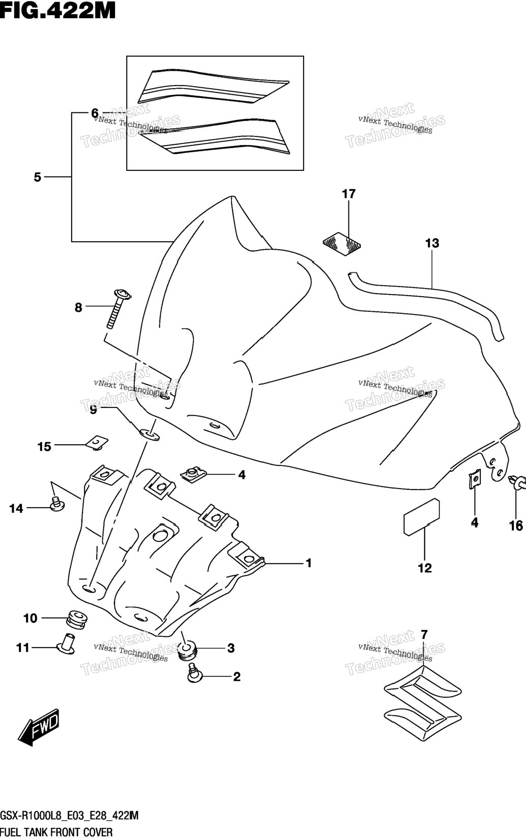 Fuel Tank Front Cover (Gsx-R1000rzl8 E28)
