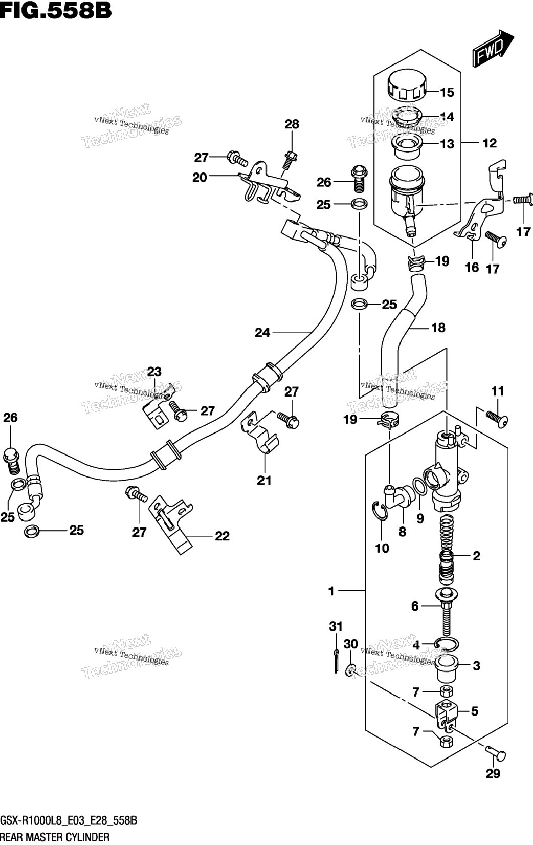 Rear Master Cylinder (Gsx-R1000l8 E33)