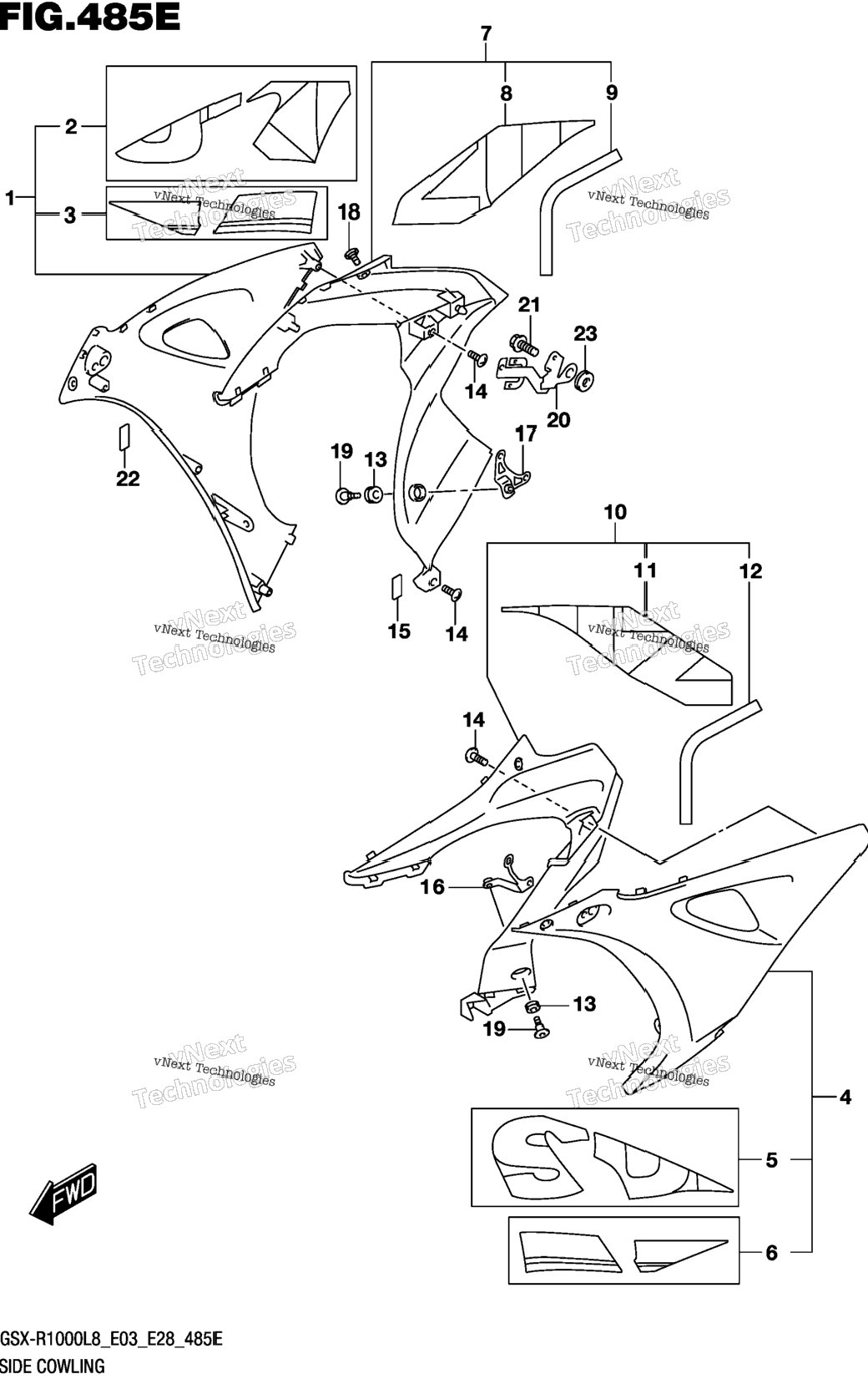 Side Cowling (Gsx-R1000al8 E03) (For Yww)