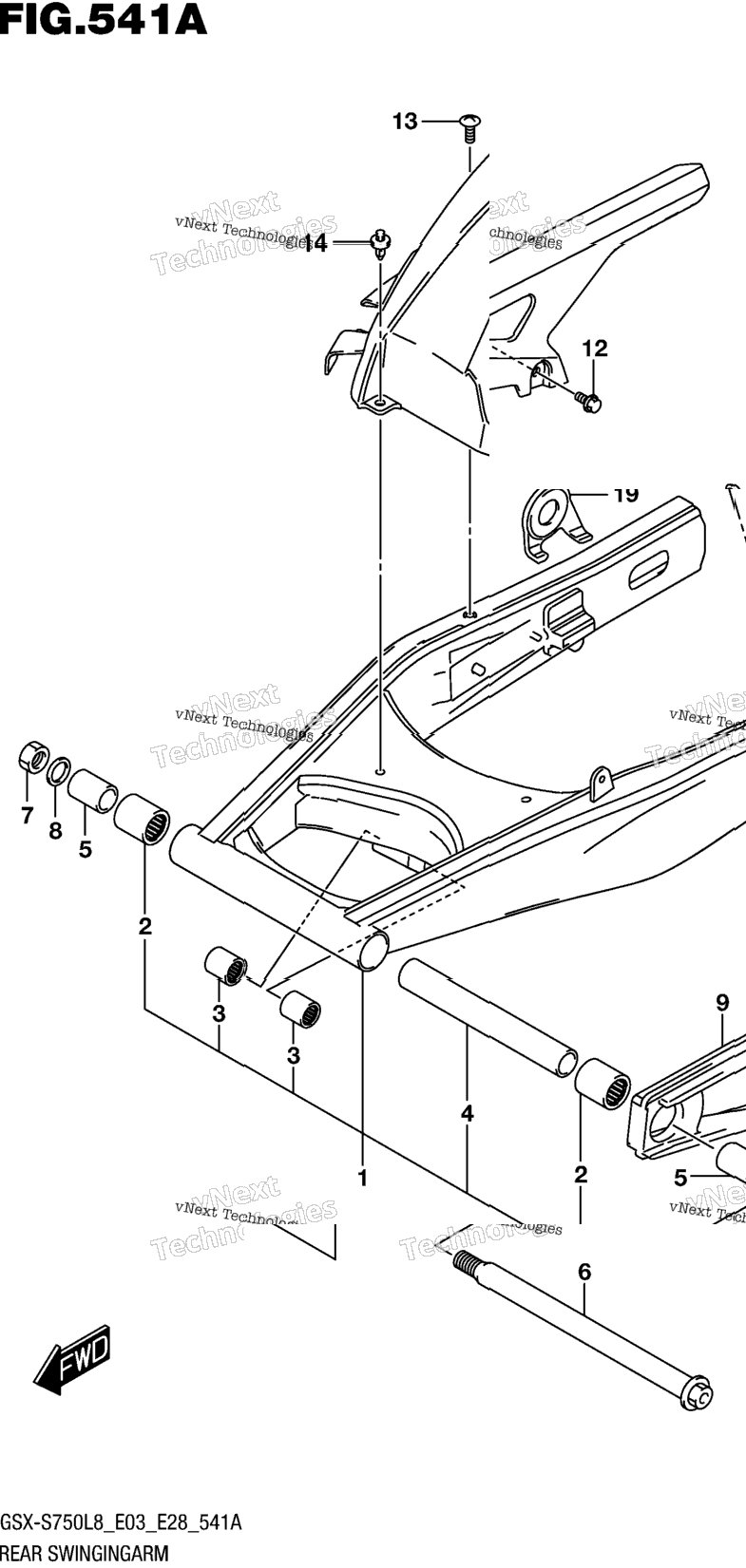 Rear Swingingarm (Gsx-S750l8 E03)