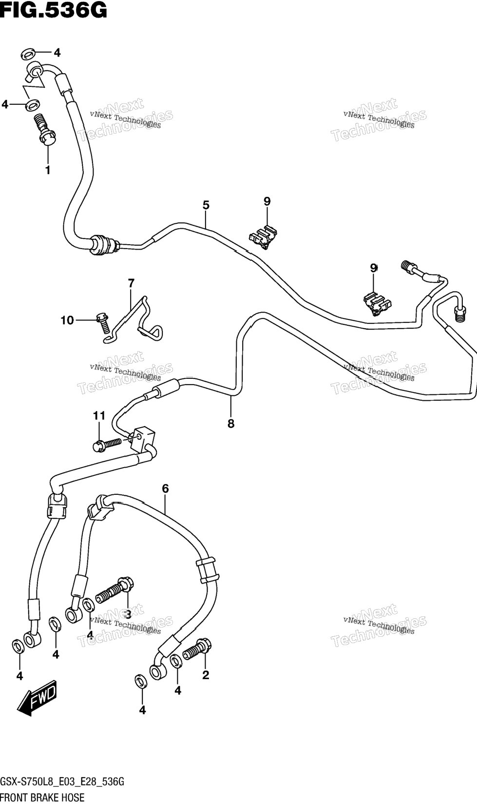 Front Brake Hose (Gsx-S750azl8 E28)