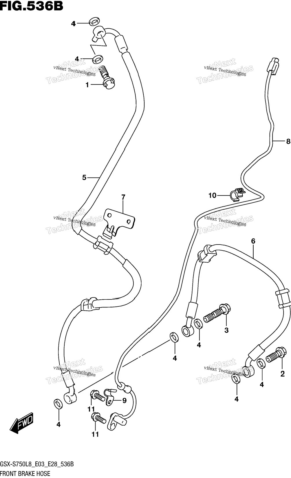 Front Brake Hose (Gsx-S750l8 E33)