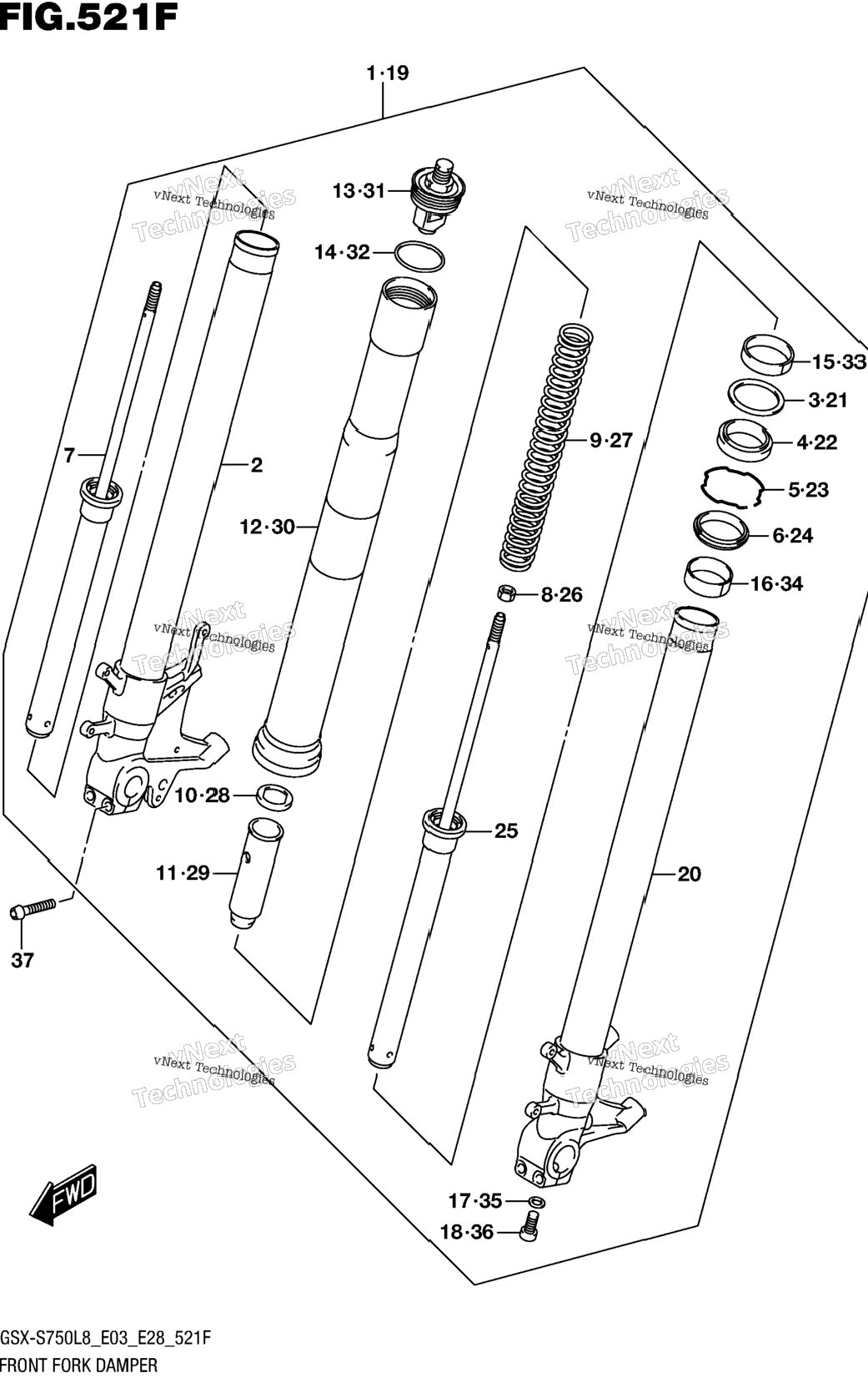 Front Fork Damper (Gsx-S750al8 E33)