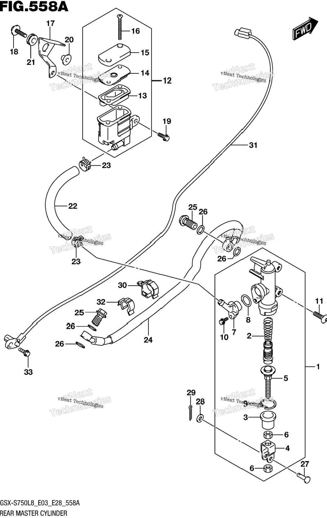 Rear Master Cylinder (Gsx-S750l8 E03)