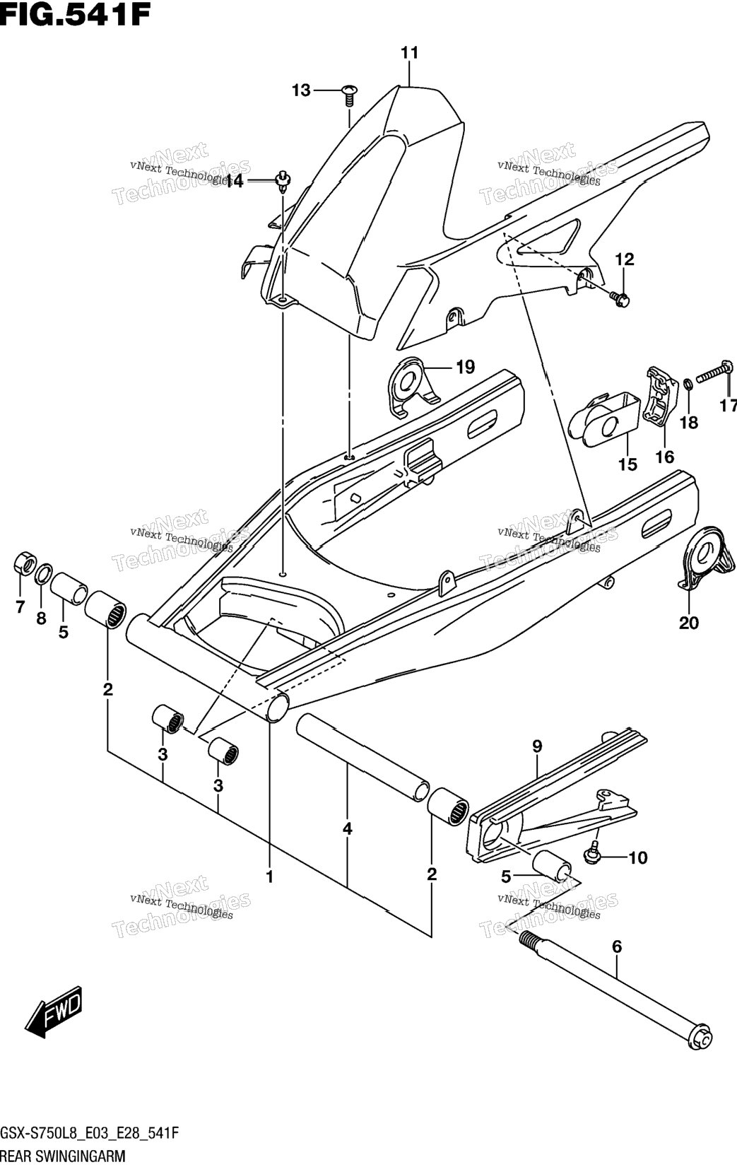 Rear Swingingarm (Gsx-S750al8 E33)