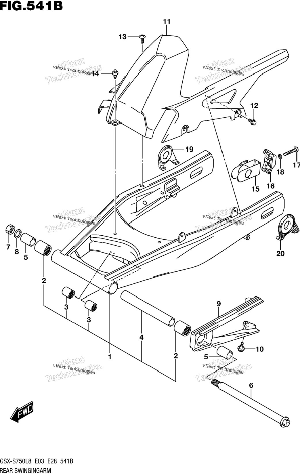 Rear Swingingarm (Gsx-S750l8 E33)