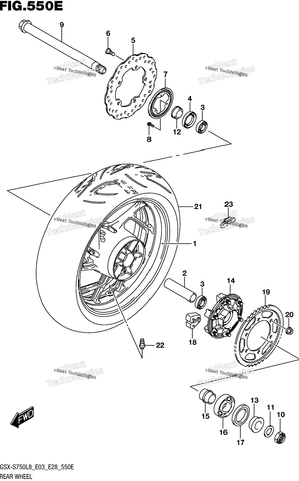 Rear Wheel (Gsx-S750al8 E28)