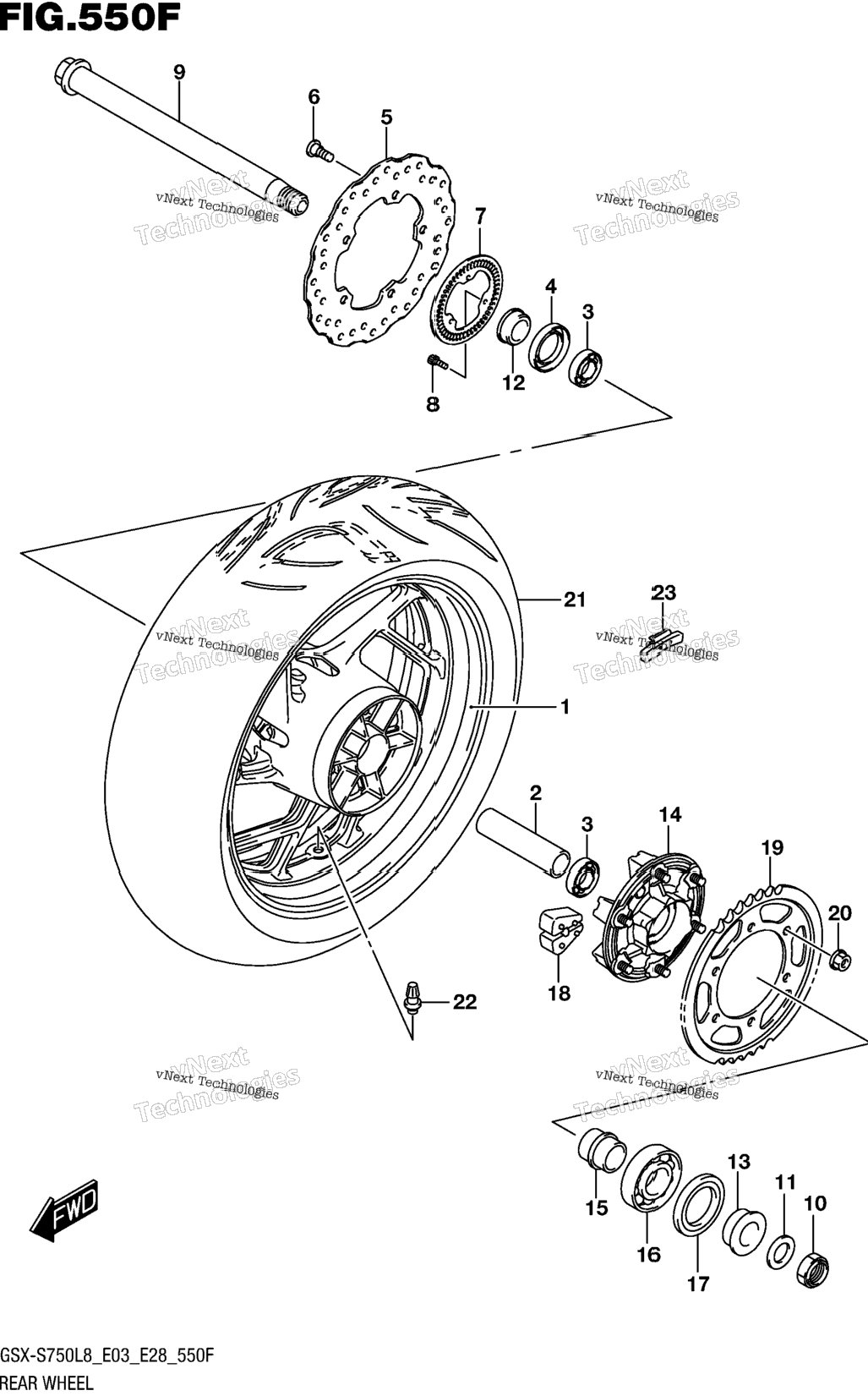 Rear Wheel (Gsx-S750al8 E33)