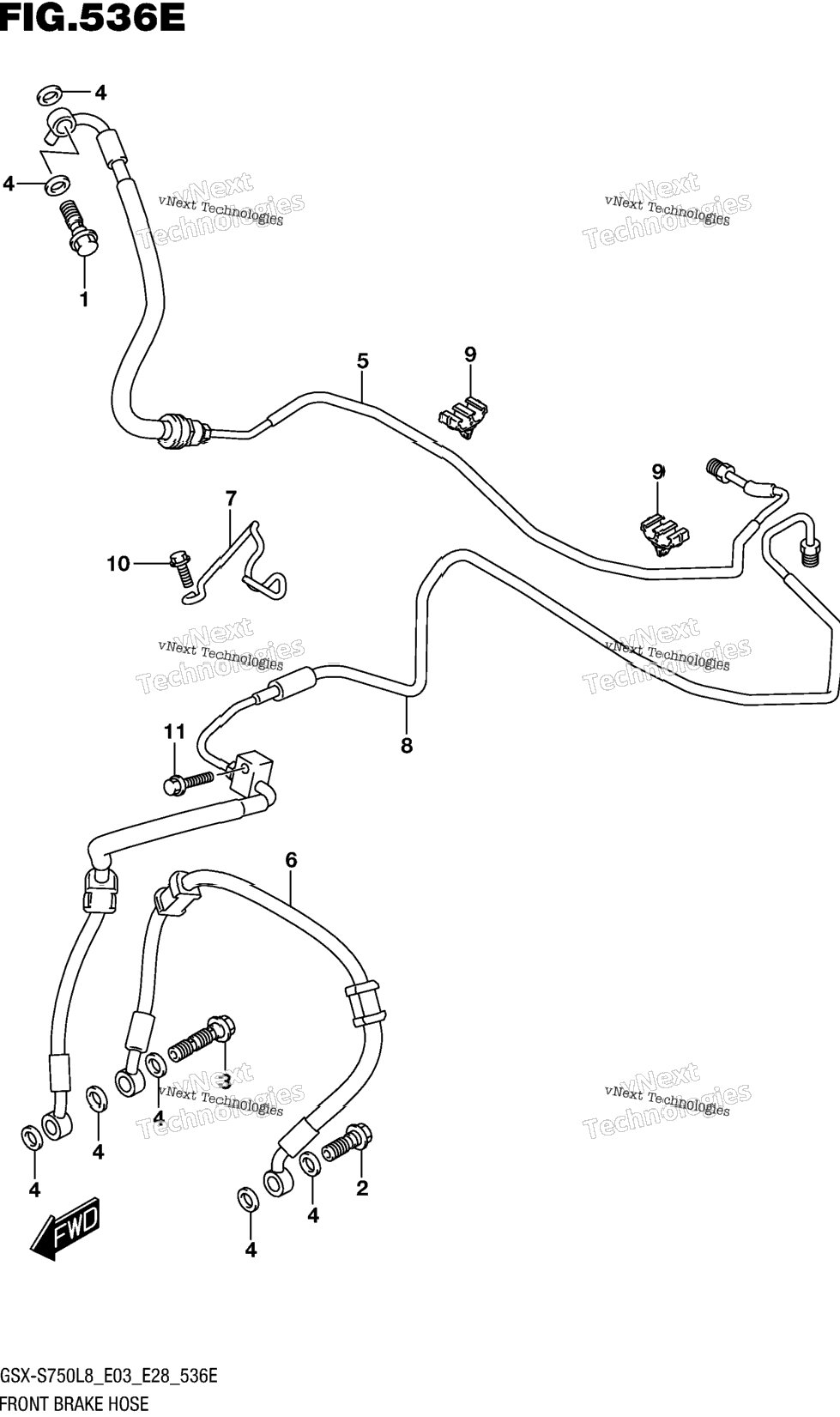 Front Brake Hose (Gsx-S750al8 E28)
